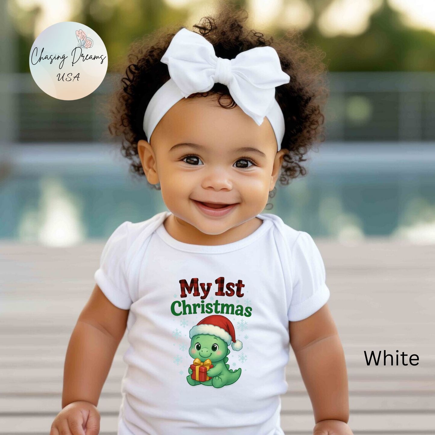 🎄🦕 My 1st Christmas Dinosaur Baby Onesie – Adorable Holiday Keepsake! 🍼✨