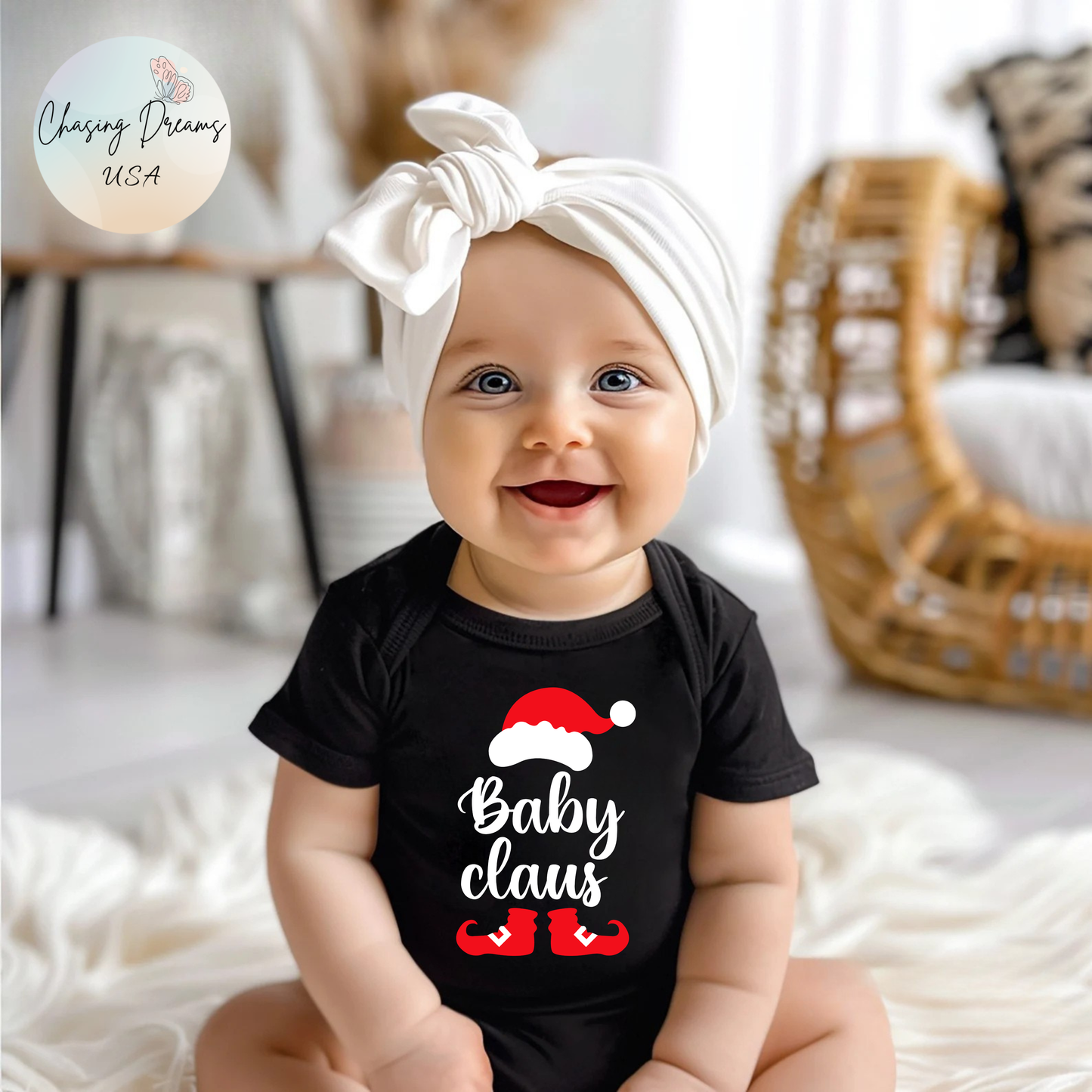 🎅✨ Baby Claus Holiday Onesie – Festive Santa Hat & Boots Design 🍼❤️