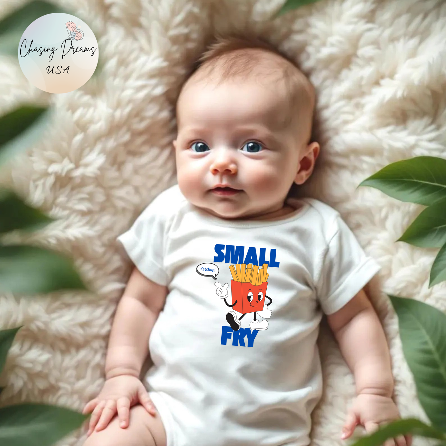 🍼🍟 “Small Fry” Baby Onesie – Cute Funny Outfit for Little Foodies 🍔✨