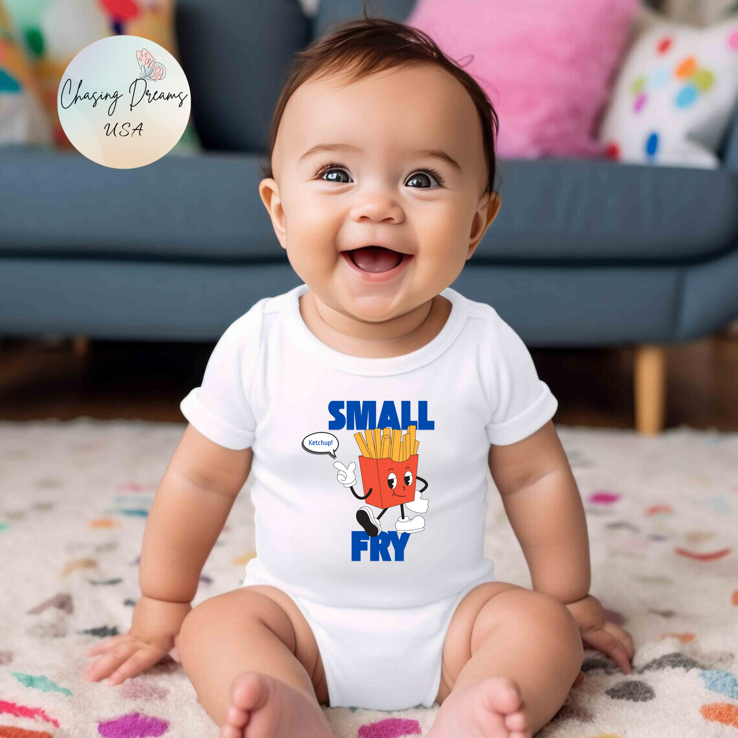 🍼🍟 “Small Fry” Baby Onesie – Cute Funny Outfit for Little Foodies 🍔✨