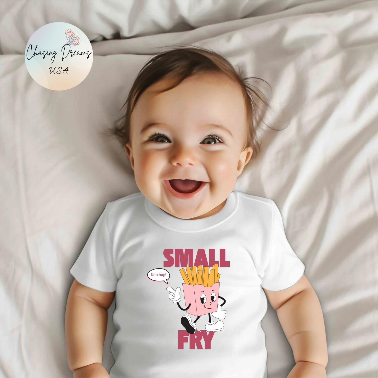 🍼🍟 “Small Fry” Baby Onesie – Adorable Funny Outfit for Little Snack Lovers 🍔✨