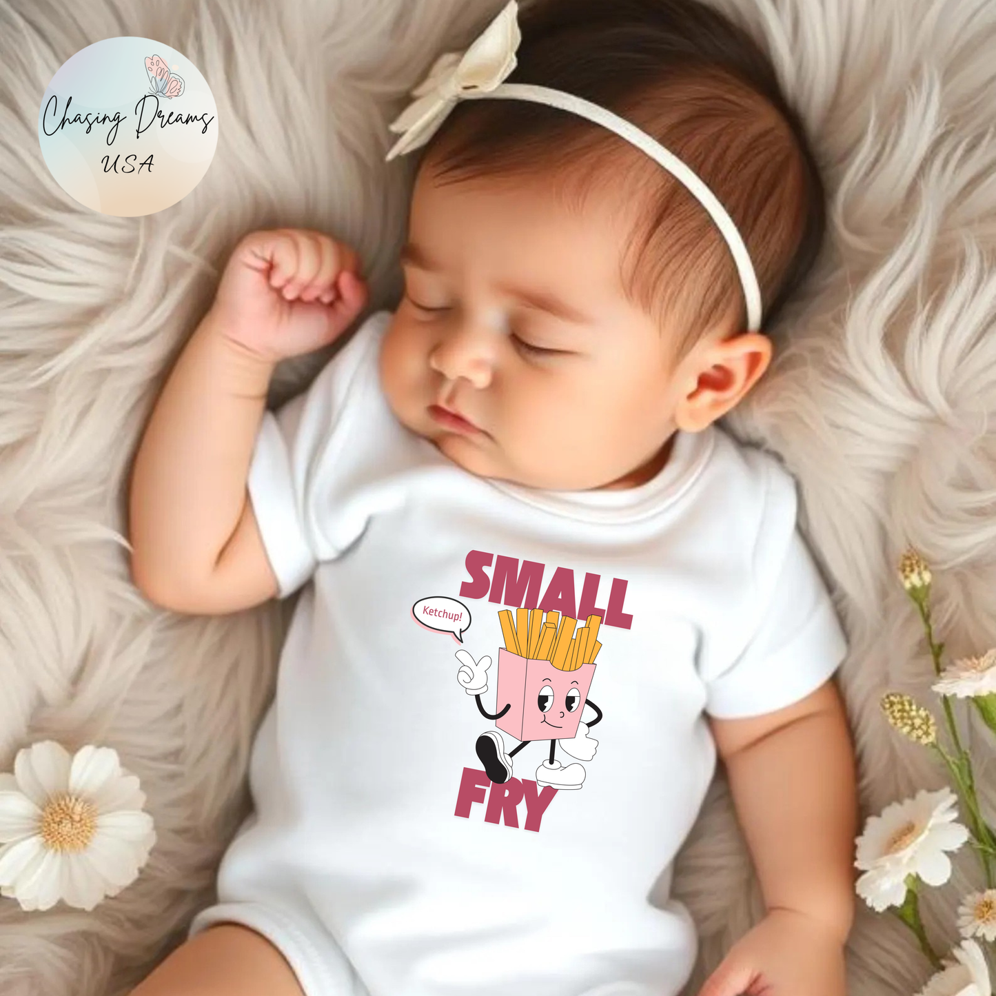 🍼🍟 “Small Fry” Baby Onesie – Adorable Funny Outfit for Little Snack Lovers 🍔✨