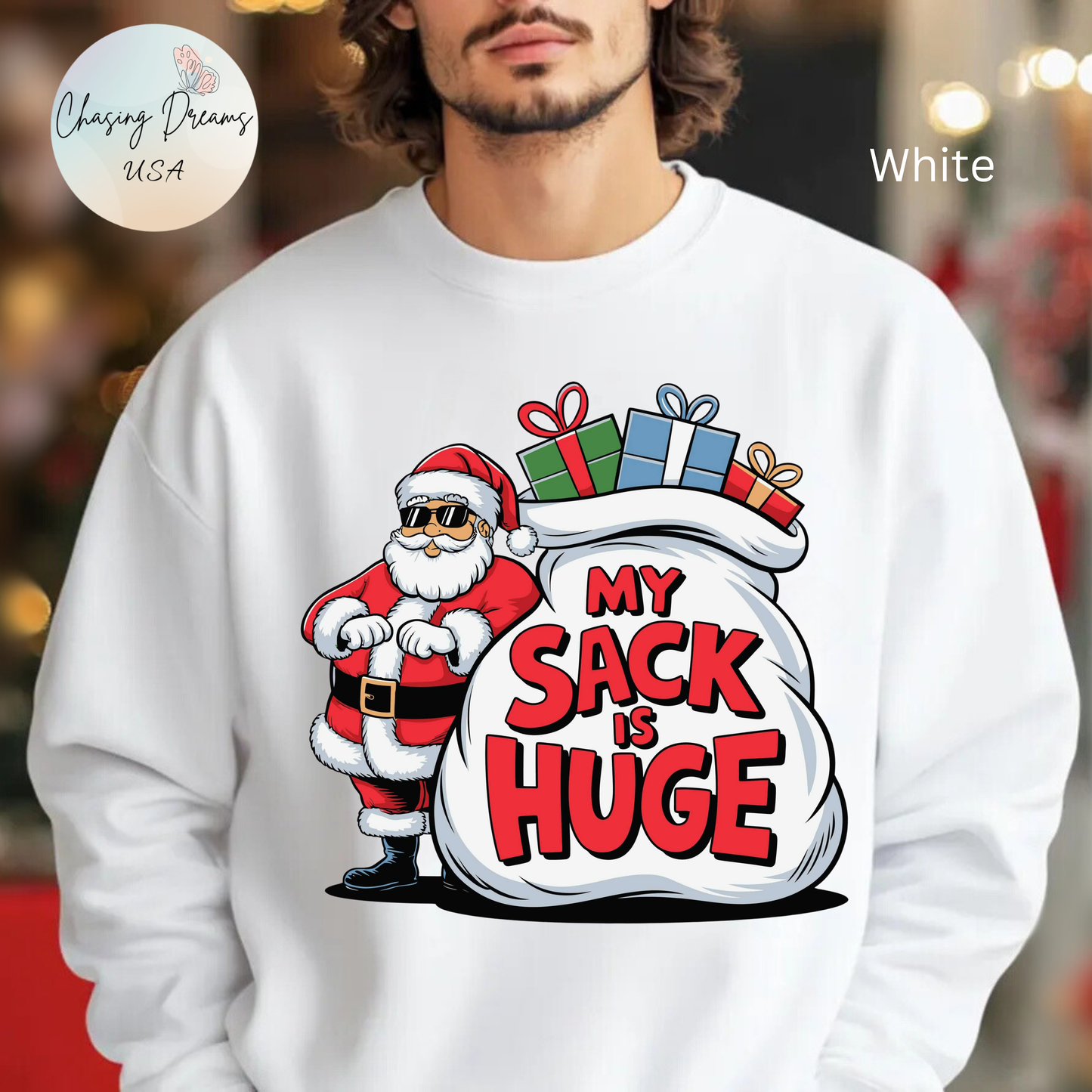 🎅😂 My Sack Is Huge Sweatshirt – Funny Santa Christmas Pullover for Men