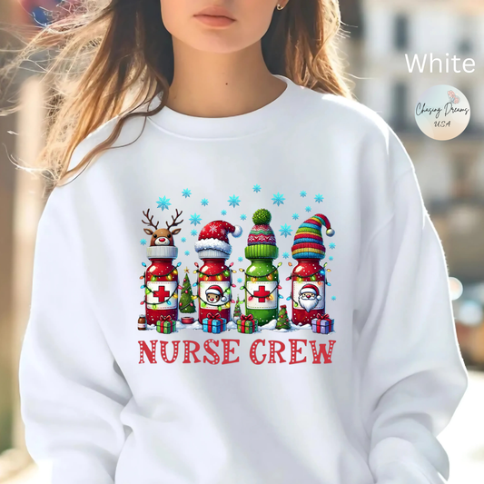 🎄🩺 Nurse Crew Holiday Sweatshirt – Festive Crewneck for Healthcare Heroes