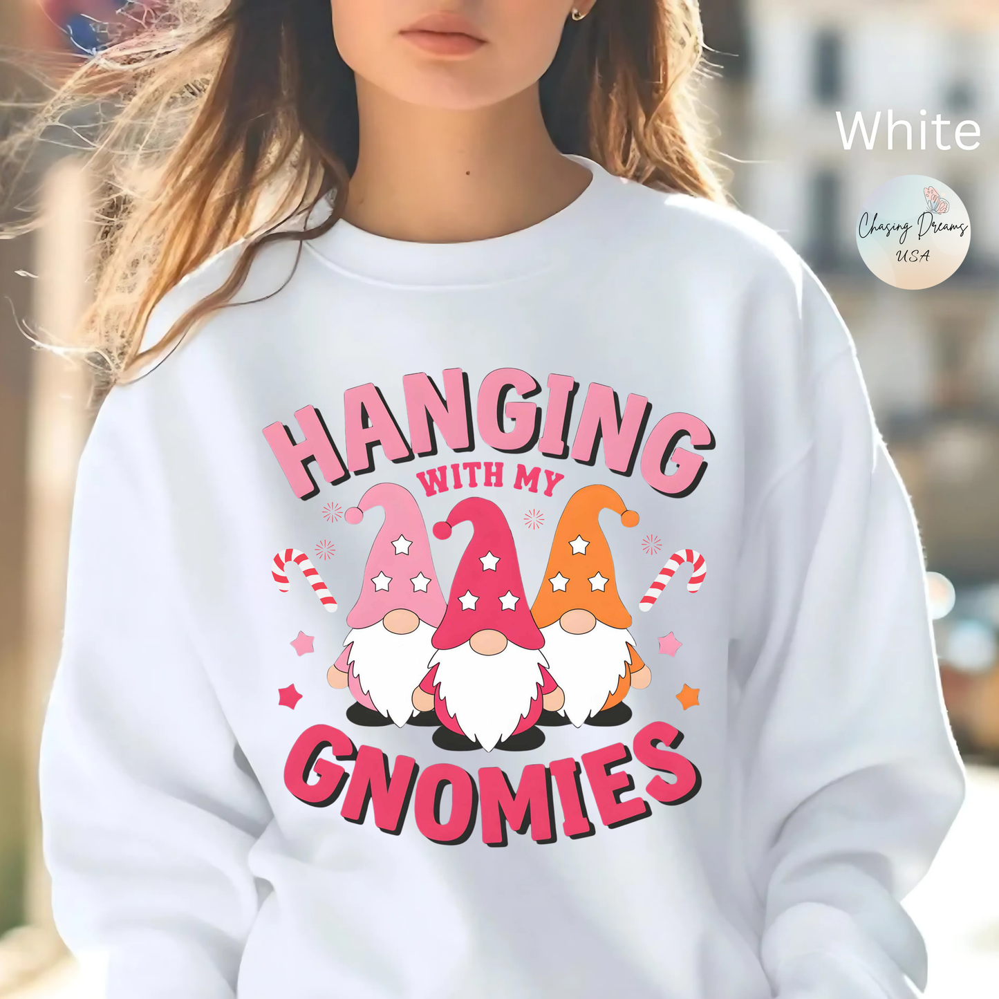🎀 Hanging With My Gnomies Women’s Sweatshirt – Cute Holiday Matching Vibes