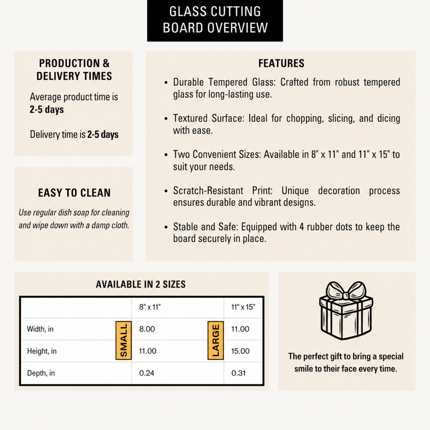 Personalized Wood & Resin Style Glass Cutting Board (Faux Wood & Epoxy Design – Tempered Glass)