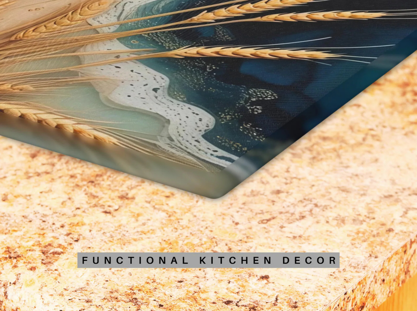 Personalized Wood & Resin Style Glass Cutting Board (Faux Wood & Epoxy Design – Tempered Glass)