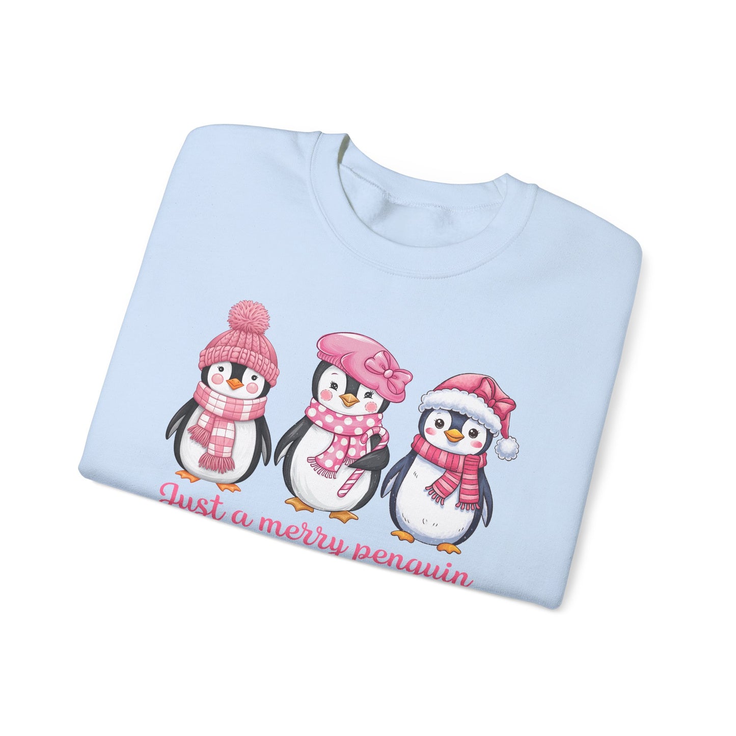 🐧✨ Just a Merry Penguin Sweatshirt – Cute Winter Friends in Pink ❄️💖
