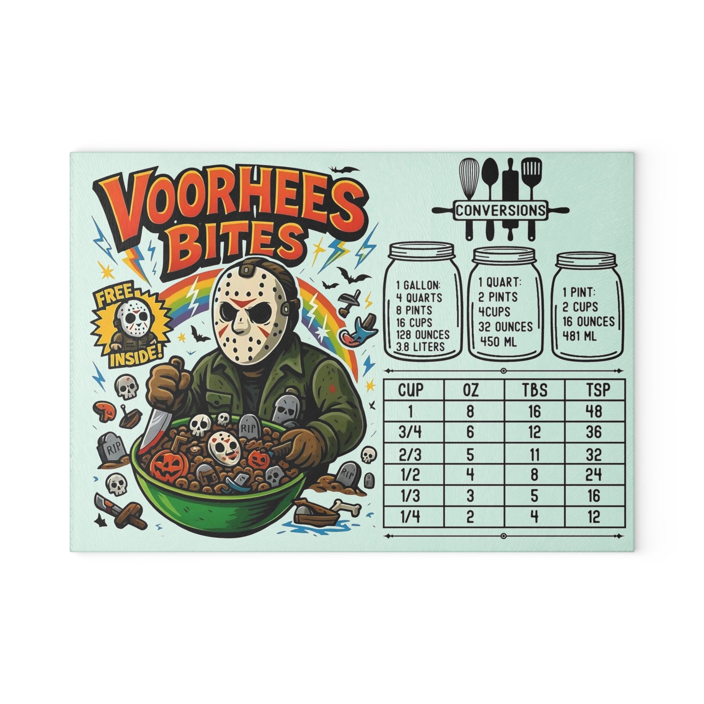 🔪 Voorhees Bites Cutting Board – Killer Crunch with a Side of Chaos 🩸🥣