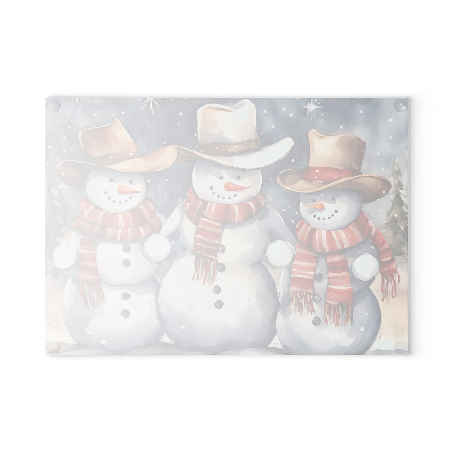⛄🤠 Cowboy Snowmen Cutting Board – Western Whimsy for Your Holiday Kitchen