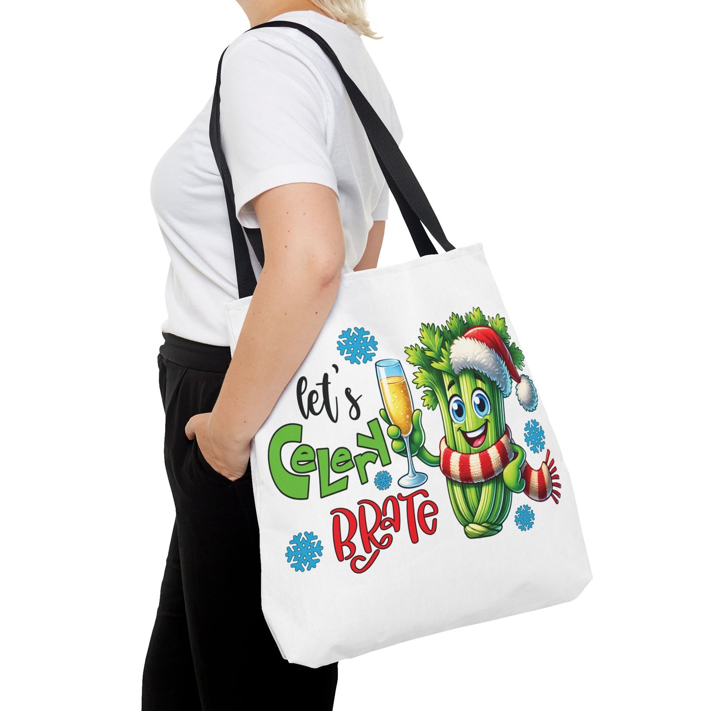 🥂 Let’s Celery-brate Christmas Tote Bag – Fun, Festive & Eco-Friendly 🎄