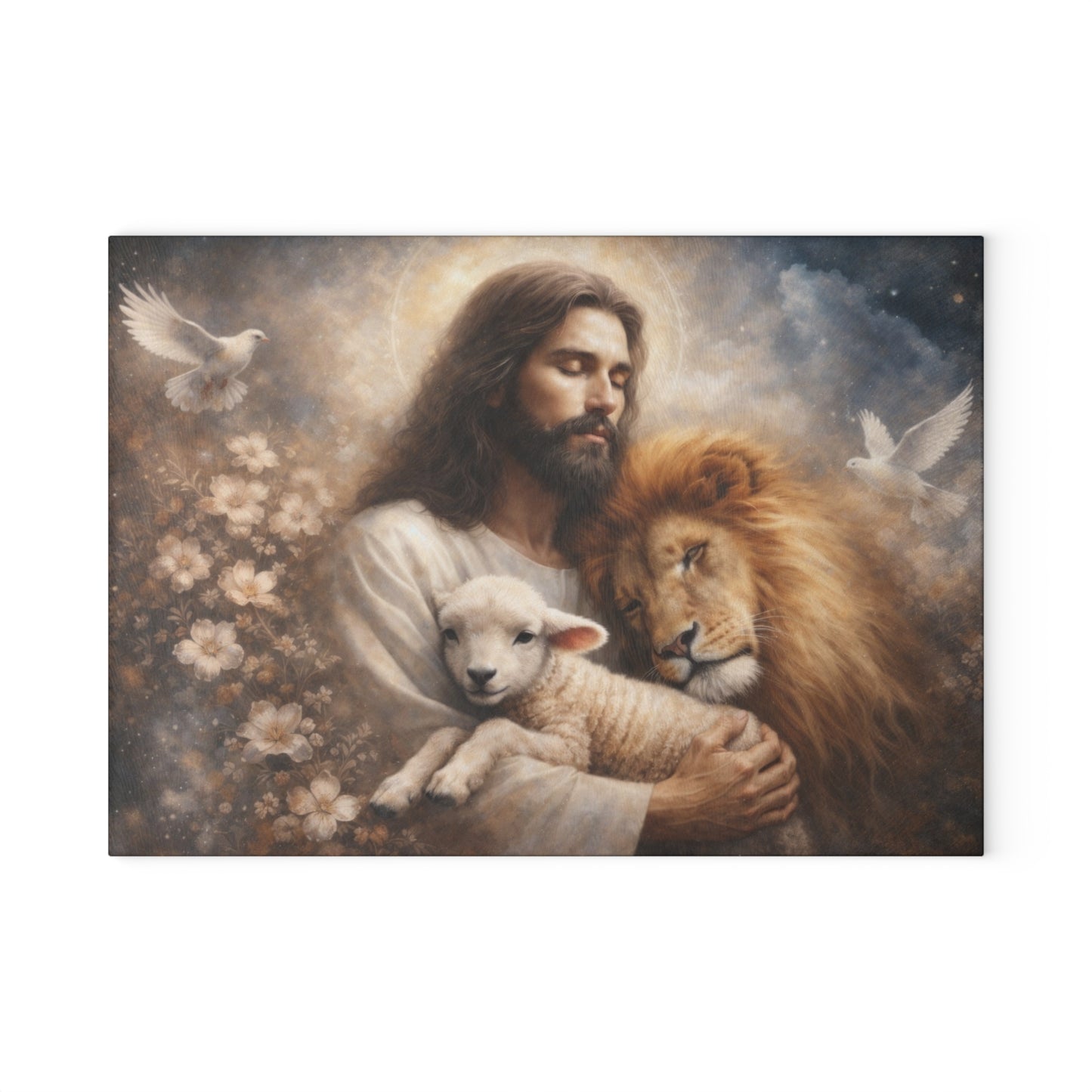 Jesus Cutting Board, Tempered Glass Cutting Board, Charcuterie Board, Chopping Board, Housewarming Gift, Custom cutting board