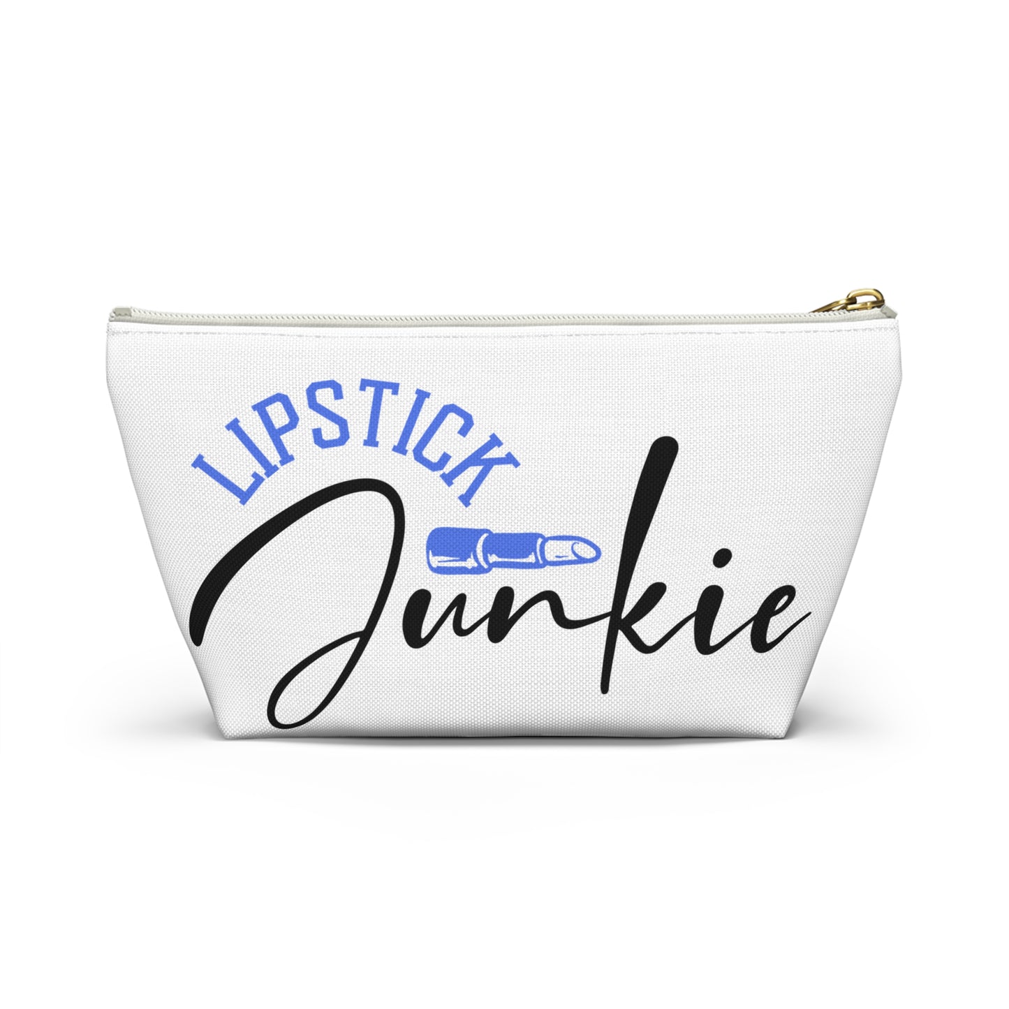 Accessory Pouch – "Lipstick Junkie" Blue Makeup Bag