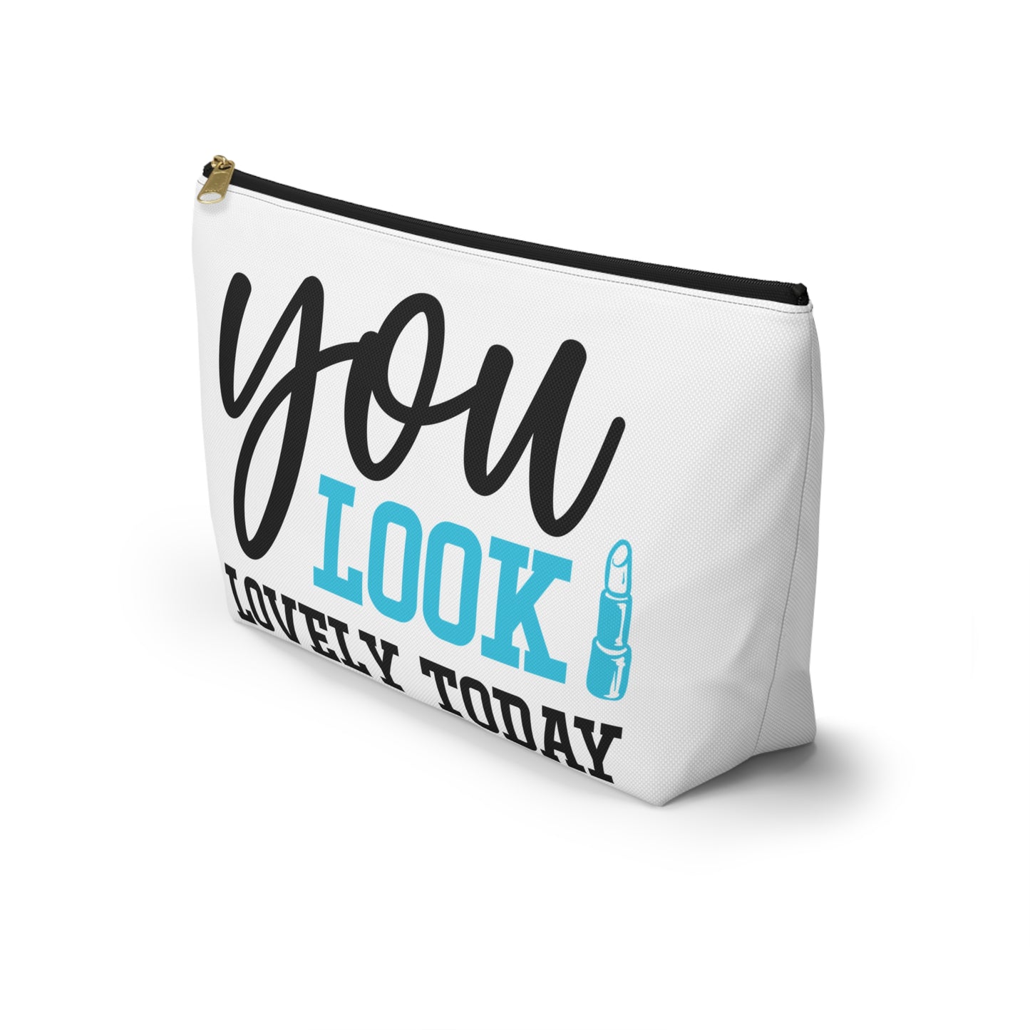 Accessory Pouch – "You Look Lovely Today" Blue Makeup Bag
