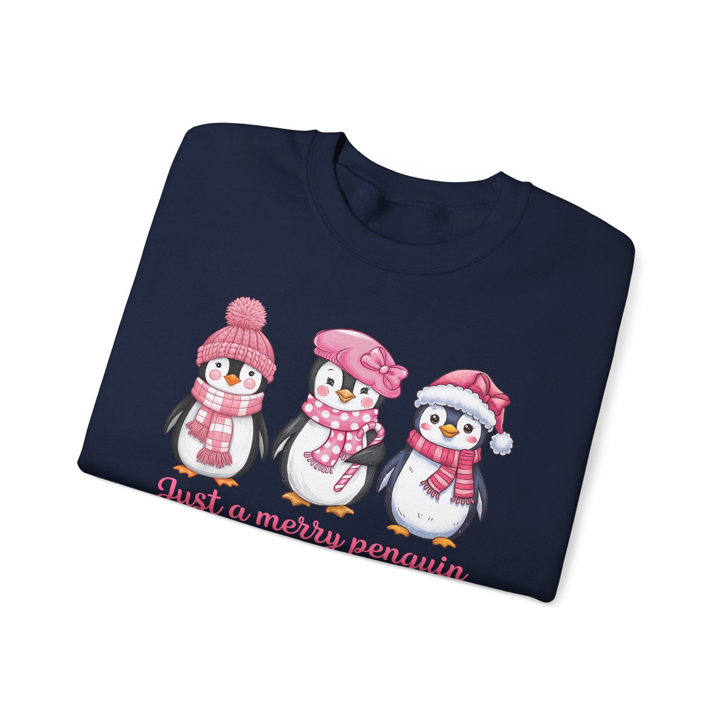 🐧✨ Just a Merry Penguin Sweatshirt – Cute Winter Friends in Pink ❄️💖