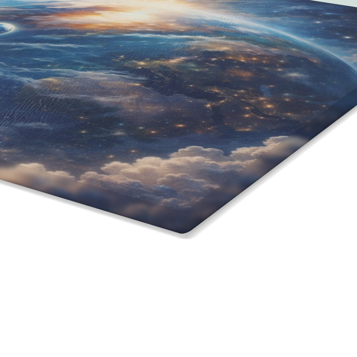King of Creation Glass Cutting Board – Faith-Inspired Artwork Holding the World