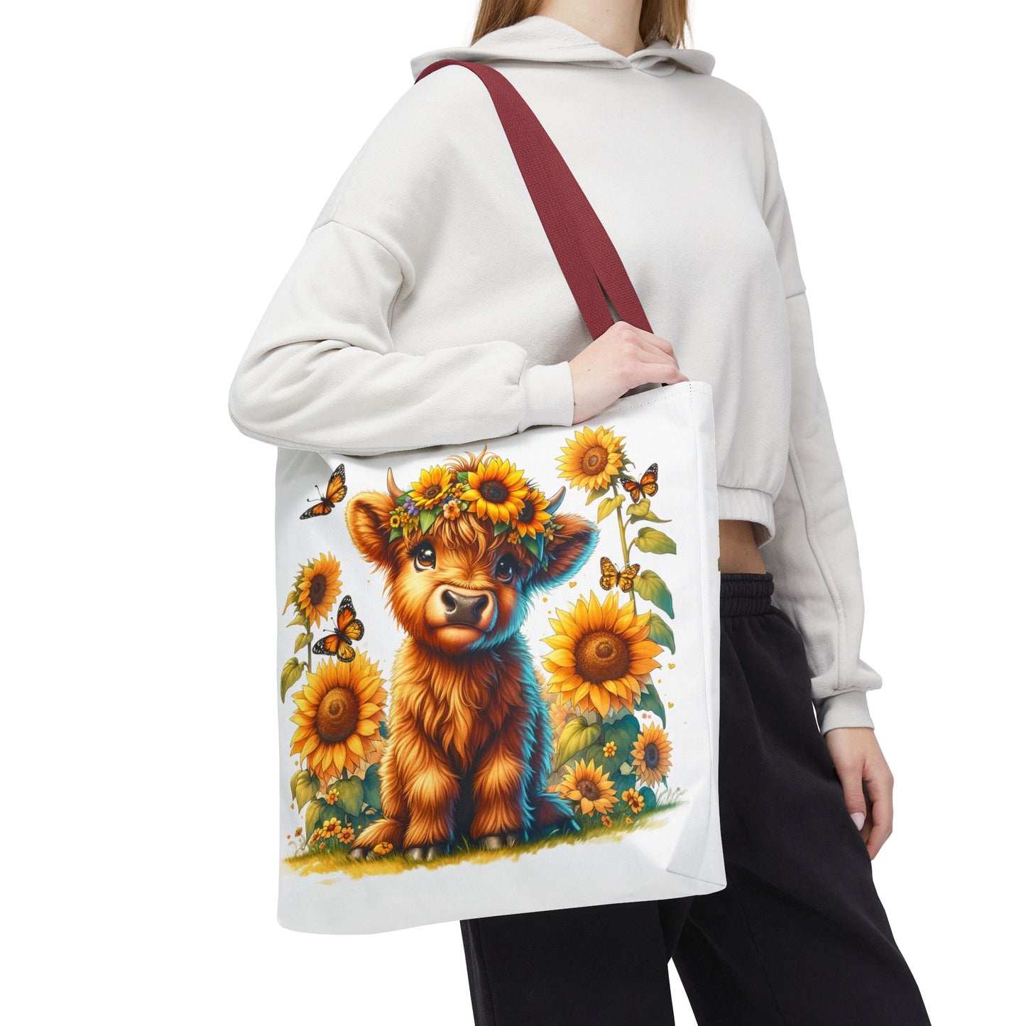 Bolsa de mano de vaca de las Tierras Altas: estética rústica de granja, bolsa de compras reutilizable con un toque rústico y chic, regalo inspirado en la naturaleza para amantes de los animales.