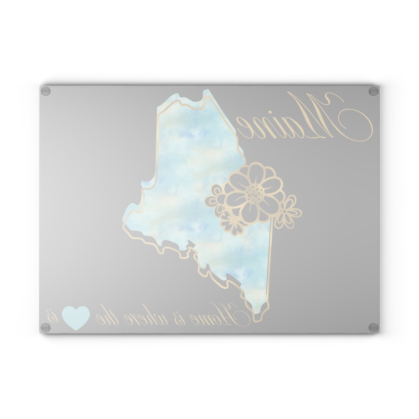 💙 Maine State Cutting Board – Coastal Skies & New England Charm