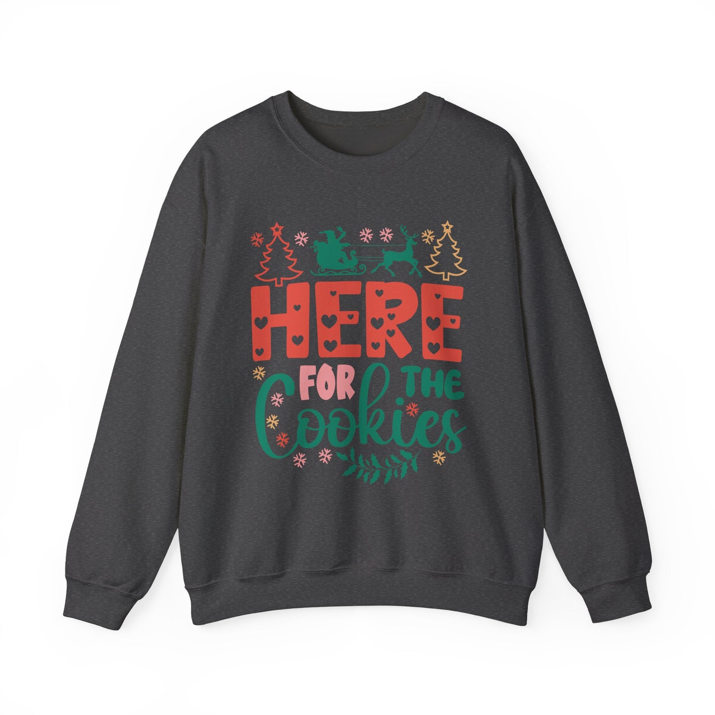 🎄🍪 Here For The Cookies Crewneck – Cute Holiday Baking Vibes