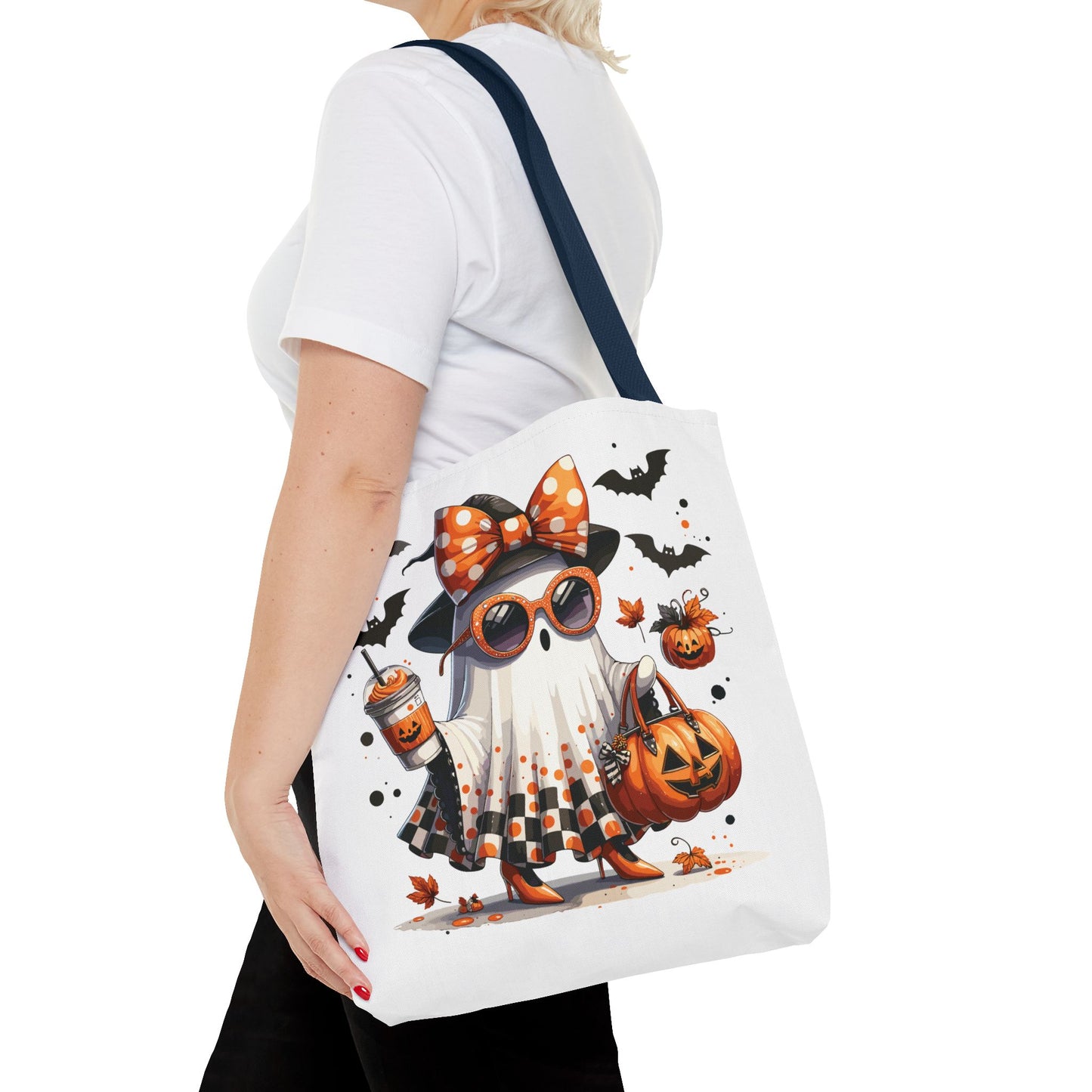 🧡 Chic Ghost Halloween Tote Bag – Sassy, Stylish & Spook-tacular 👻🎃