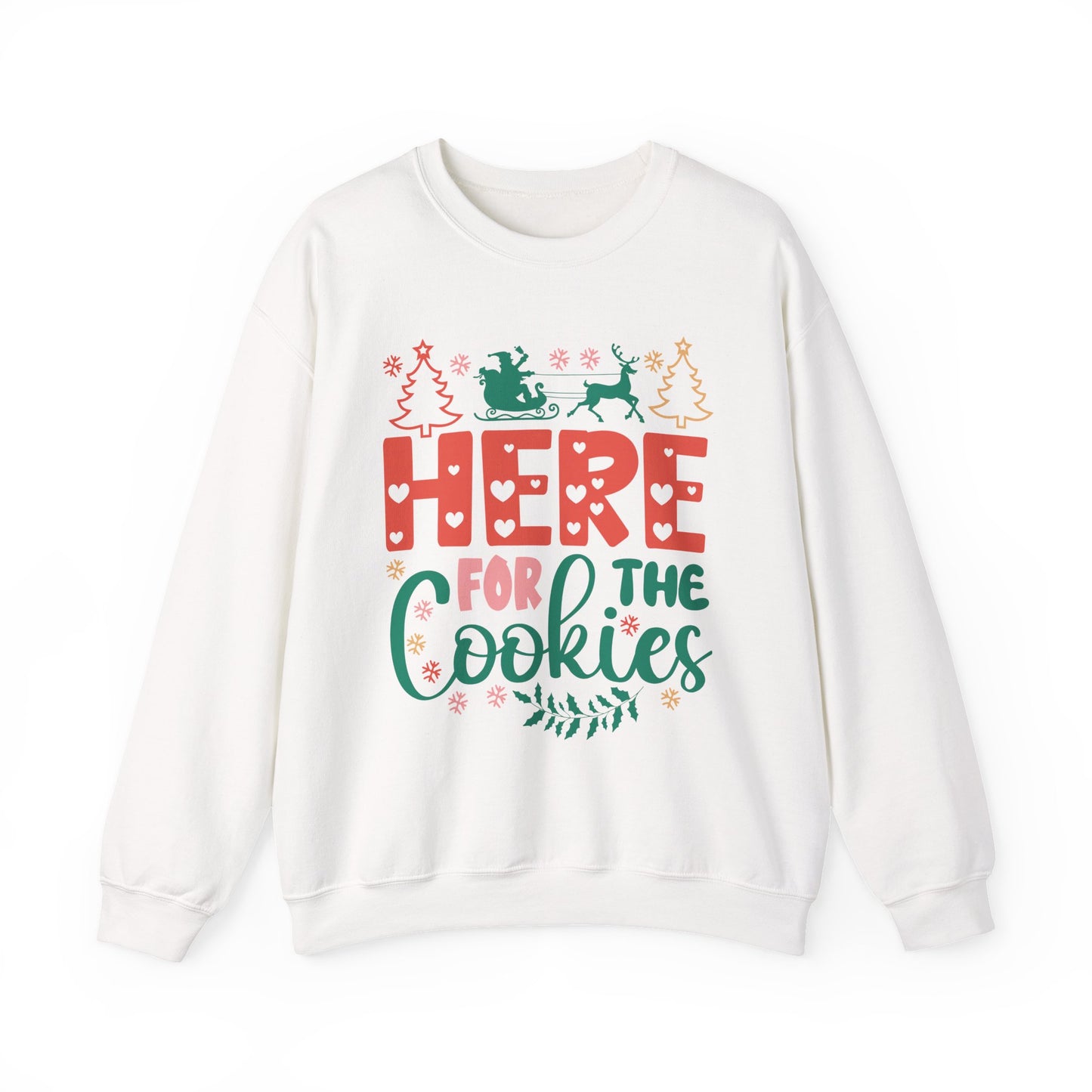 🎄🍪 Here For The Cookies Crewneck – Cute Holiday Baking Vibes