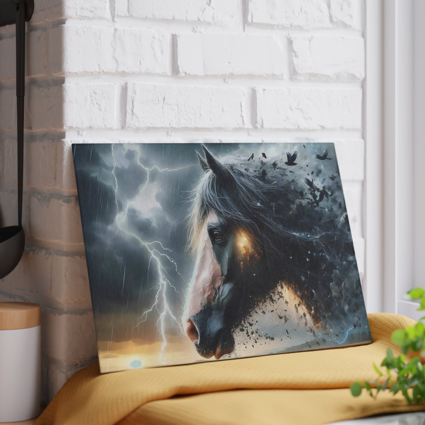 Tabla de cortar de caballo, tabla de cortar de vidrio templado, tabla de charcutería, tabla de cortar, regalo de inauguración de la casa, tabla de cortar personalizada