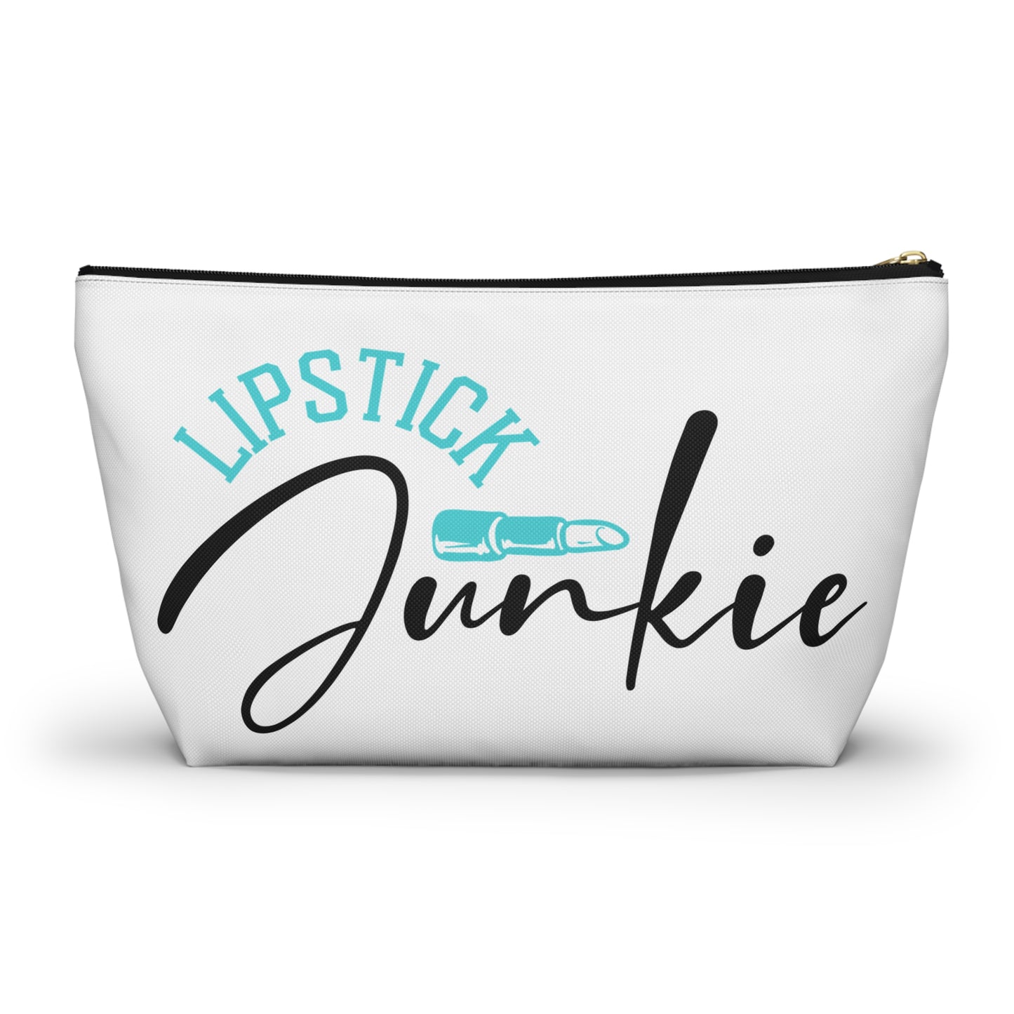 Accessory Pouch – "Lipstick Junkie" Teal Makeup Bag