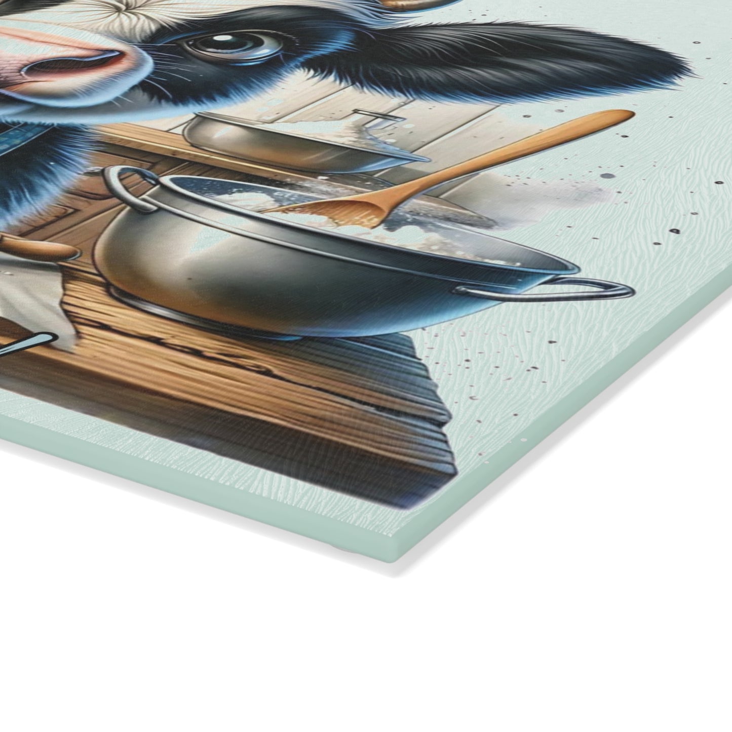 🐮🍪 “Moo-ve Over, I’m Baking!” Tempered Glass Board – Cute Cow Kitchen Laughs