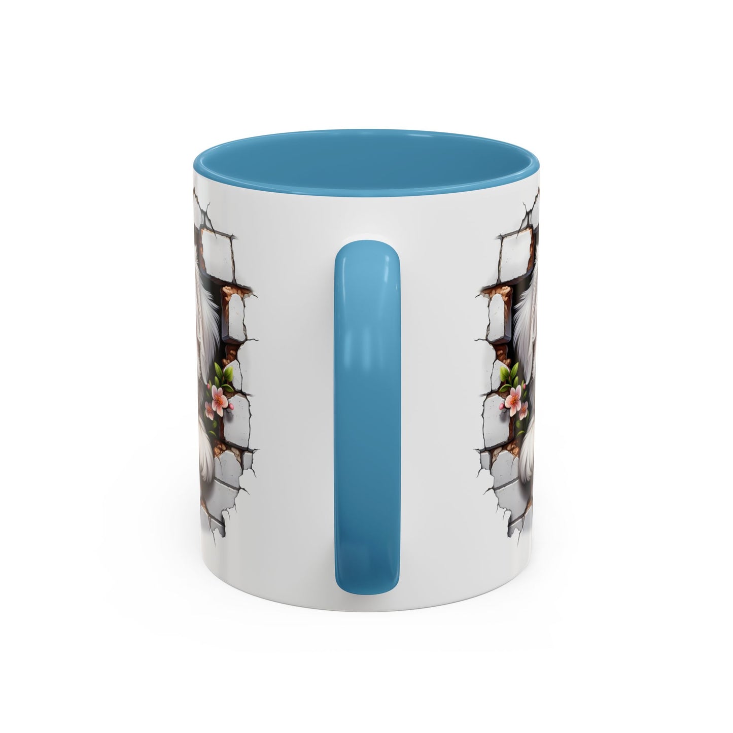 🎀🐶 Maltese Puppy Accent Mug – Cute Peek-Through Dog Design for Animal Lovers ☕💖