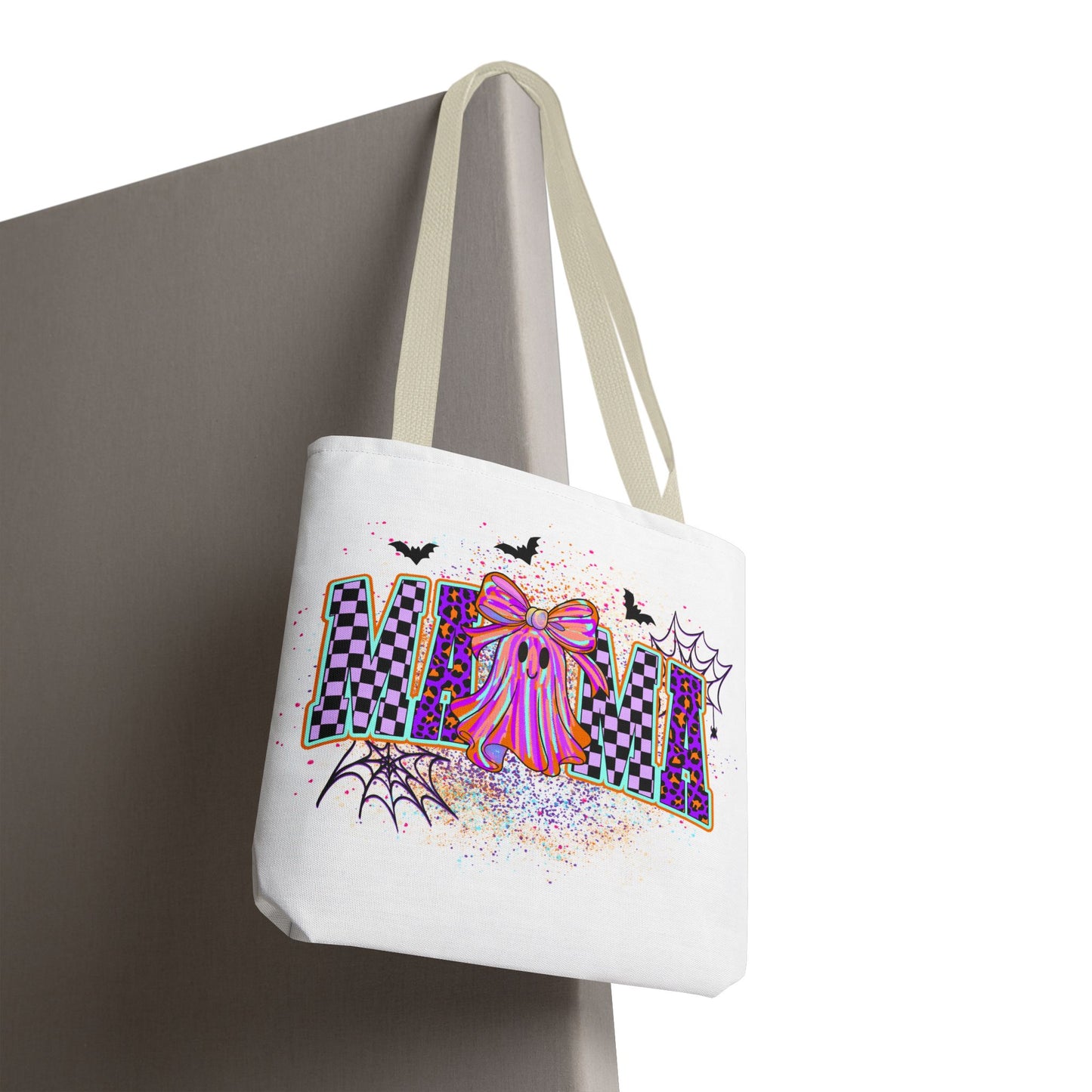 🎃 Colorful Mama Ghost Halloween Tote Bag – Spooky Fun with a Pop of Color 👻👜
