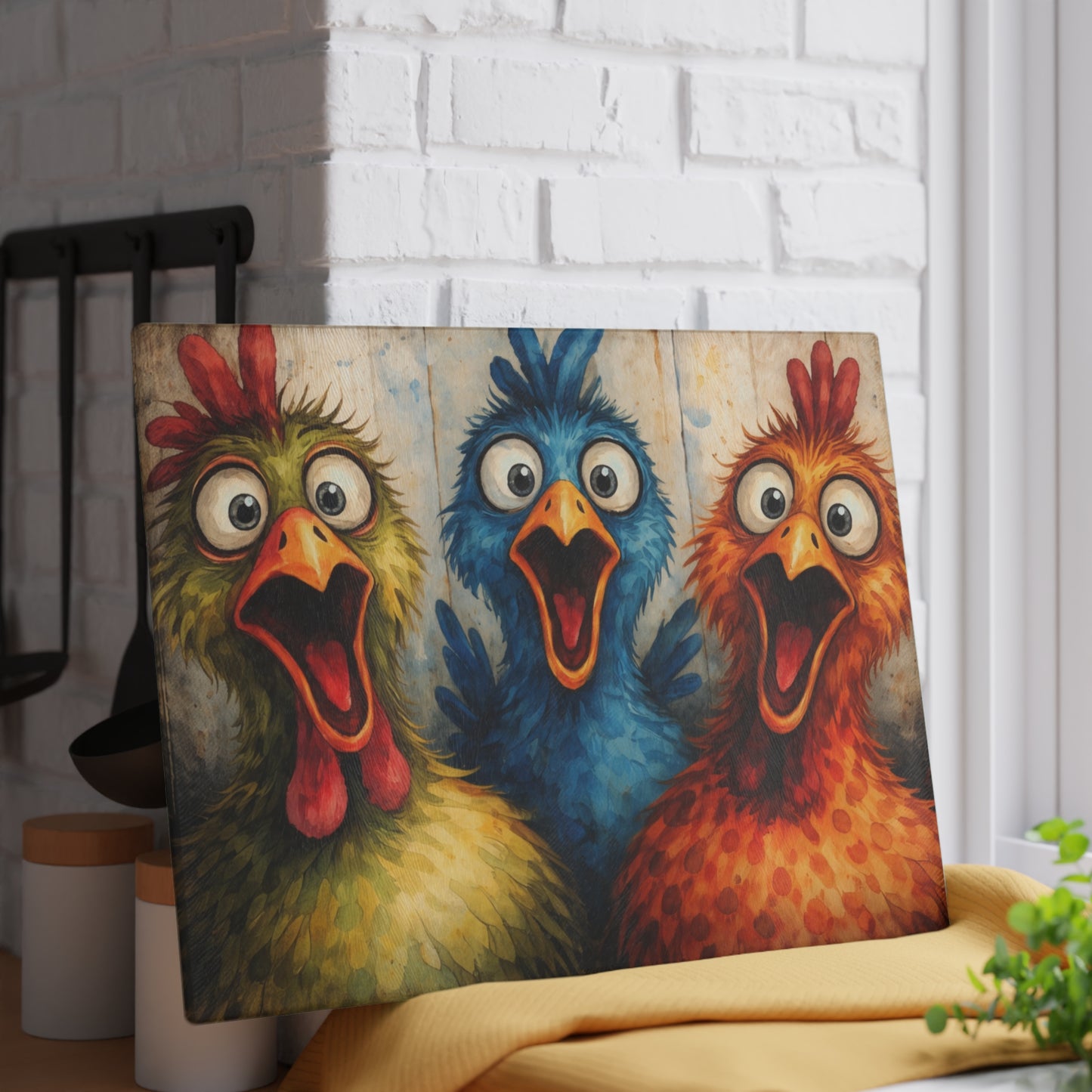 Colorful Chicken Farmhouse Art