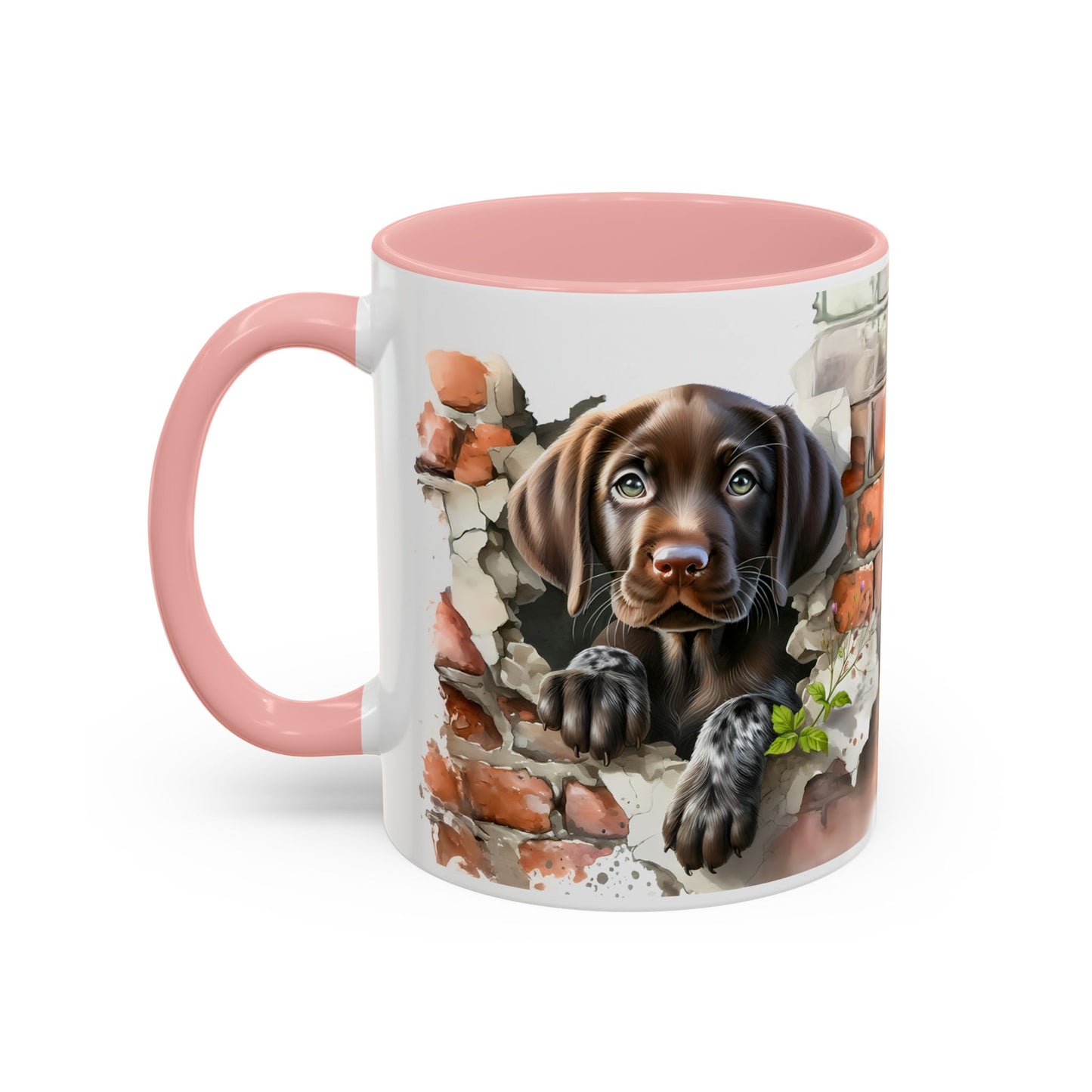 🐶🍫 Chocolate Lab Puppy Accent Mug – Sweet Brown Pup Coffee Cup ☕💛