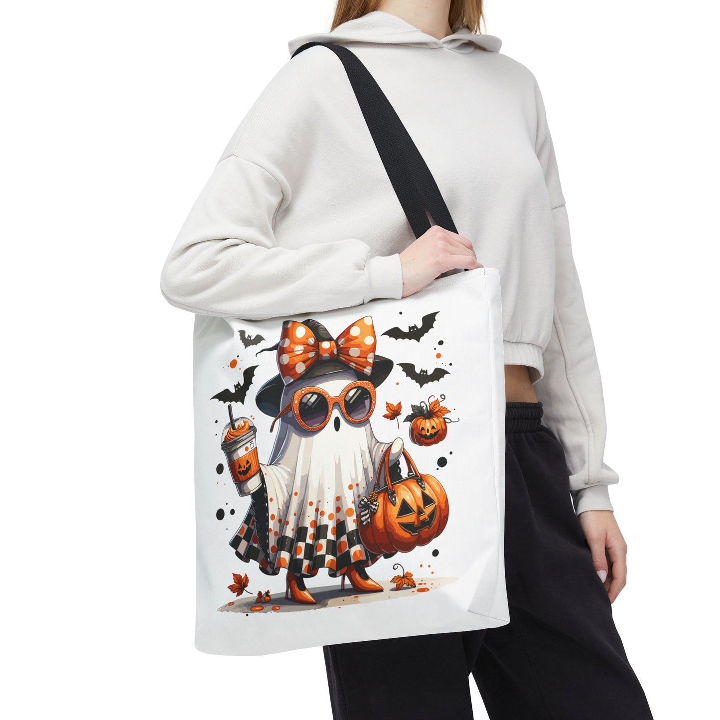 🧡 Chic Ghost Halloween Tote Bag – Sassy, Stylish & Spook-tacular 👻🎃