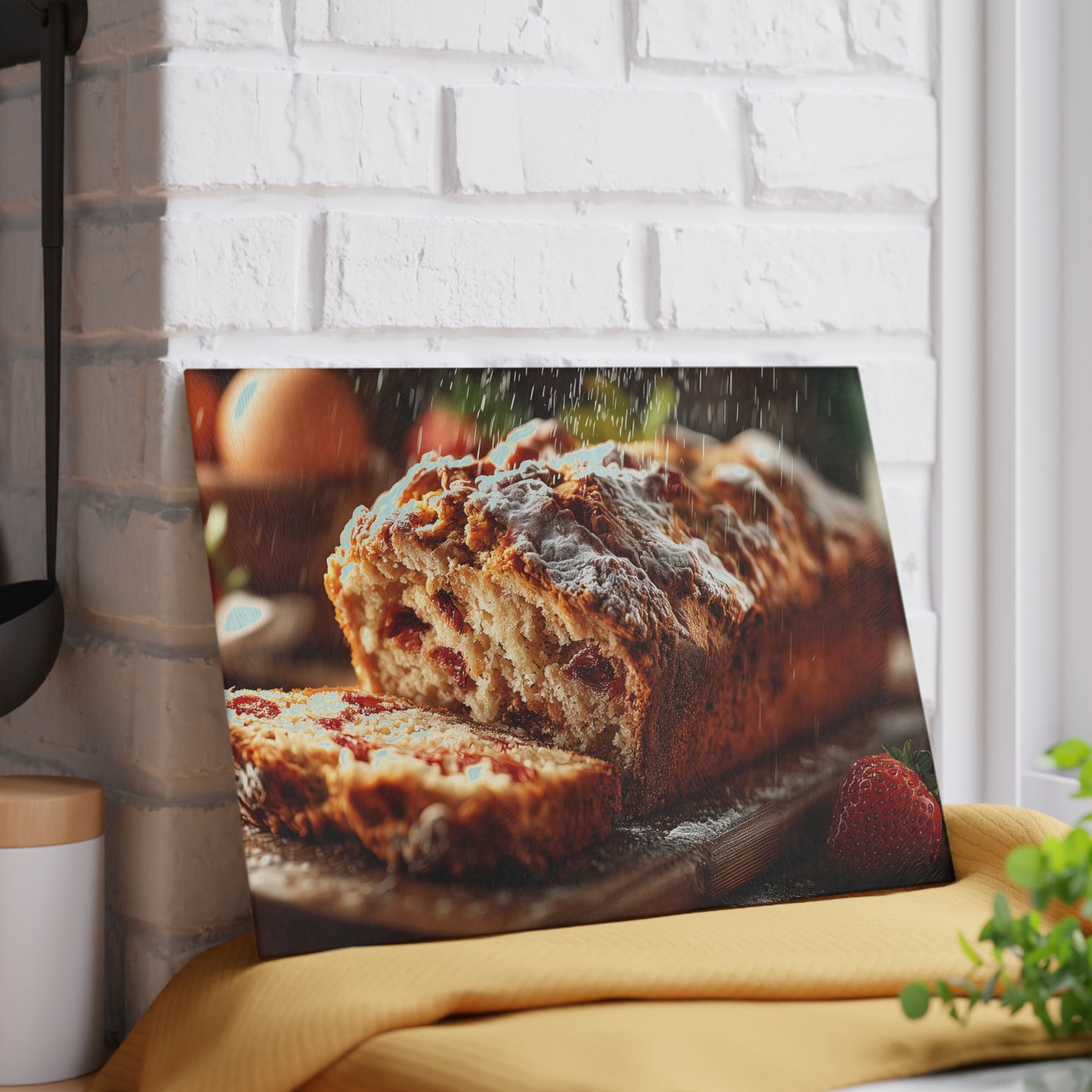 🍓✨ Strawberry Bread Rustic Cutting Board – Sweet Charm for Your Kitchen 🍞