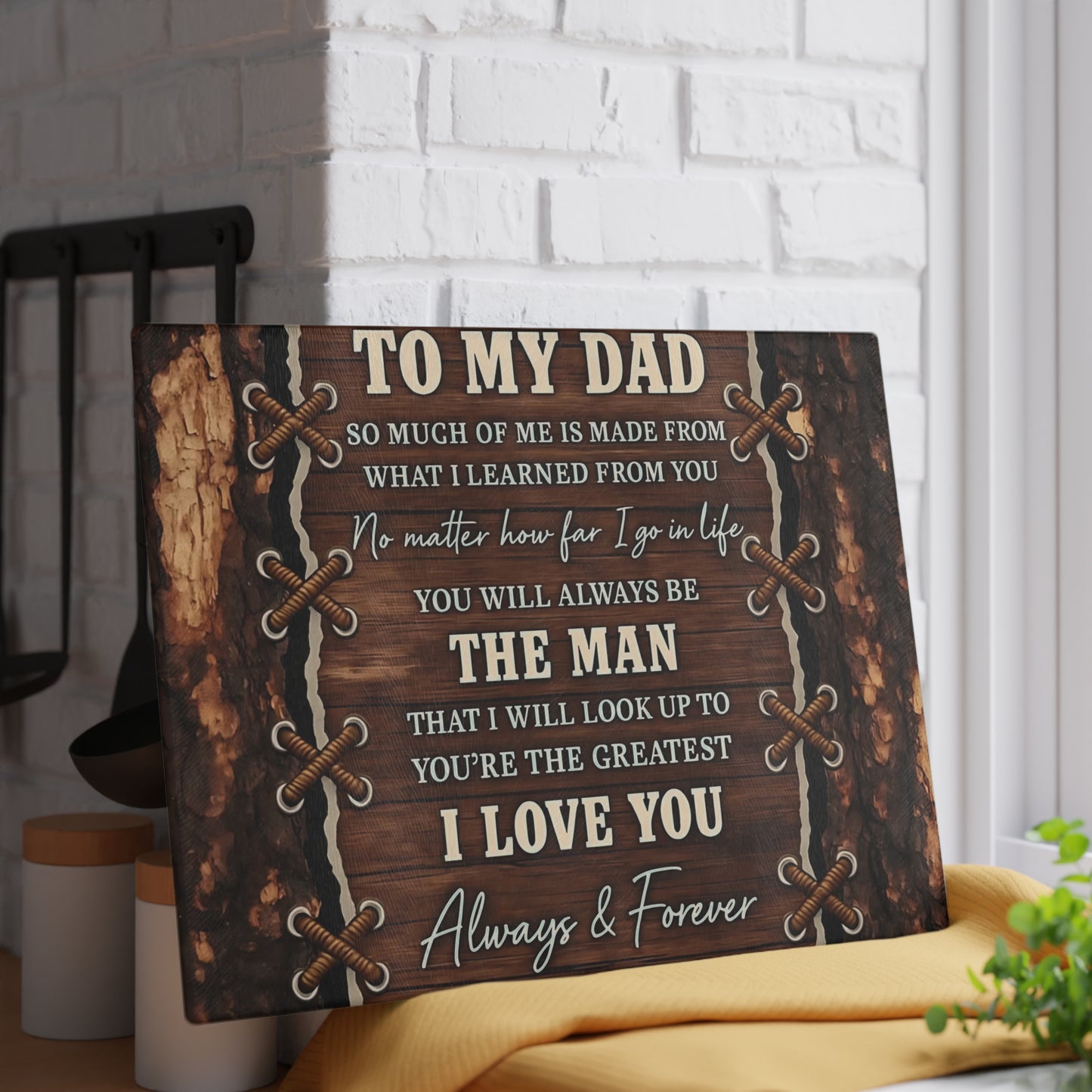 Tabla de cortar rústica de madera para mi papá: un sentido homenaje al mejor padre
