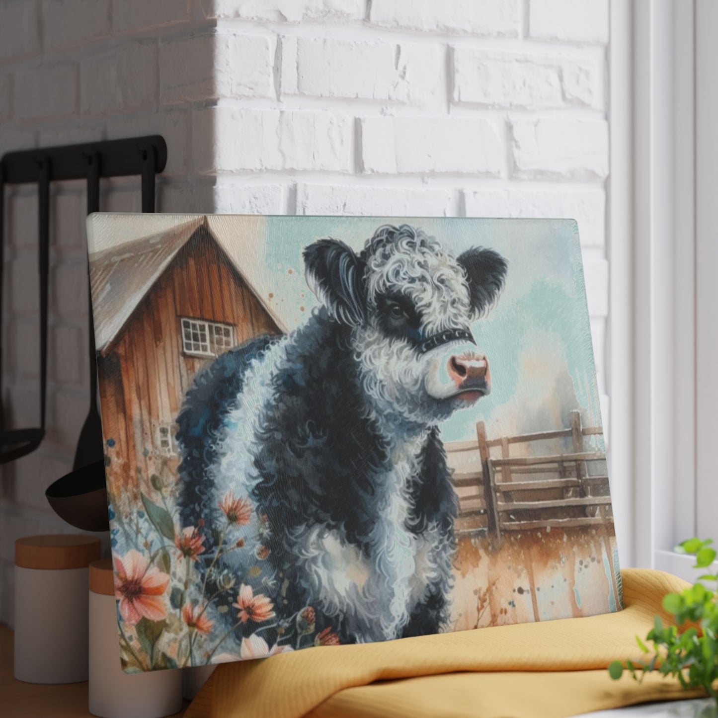 🐮 Oreo Cow Farmhouse Cutting Board – Rustic Country Charm for Your Kitchen 🌾