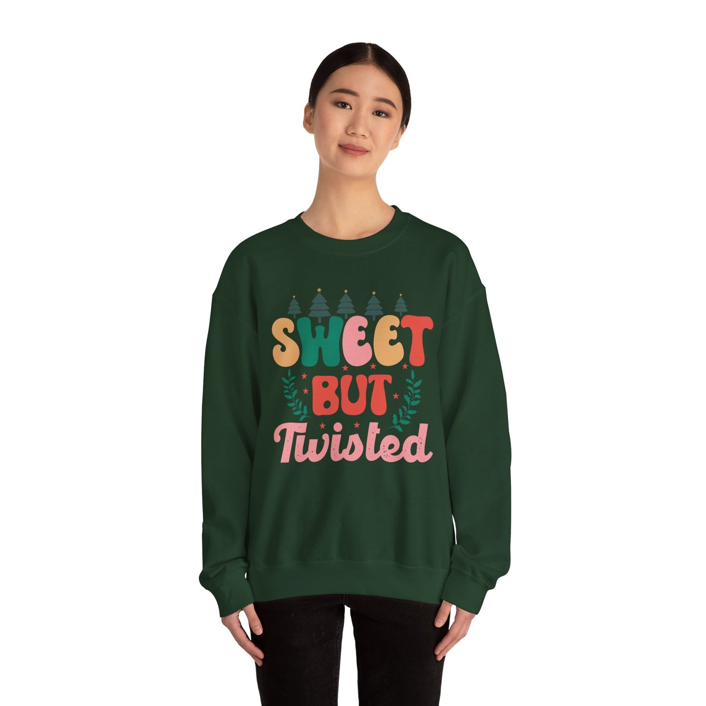🎀✨ Sweet But Twisted Sweatshirt – Retro Pastel Christmas Vibes for the Season 🌲💖