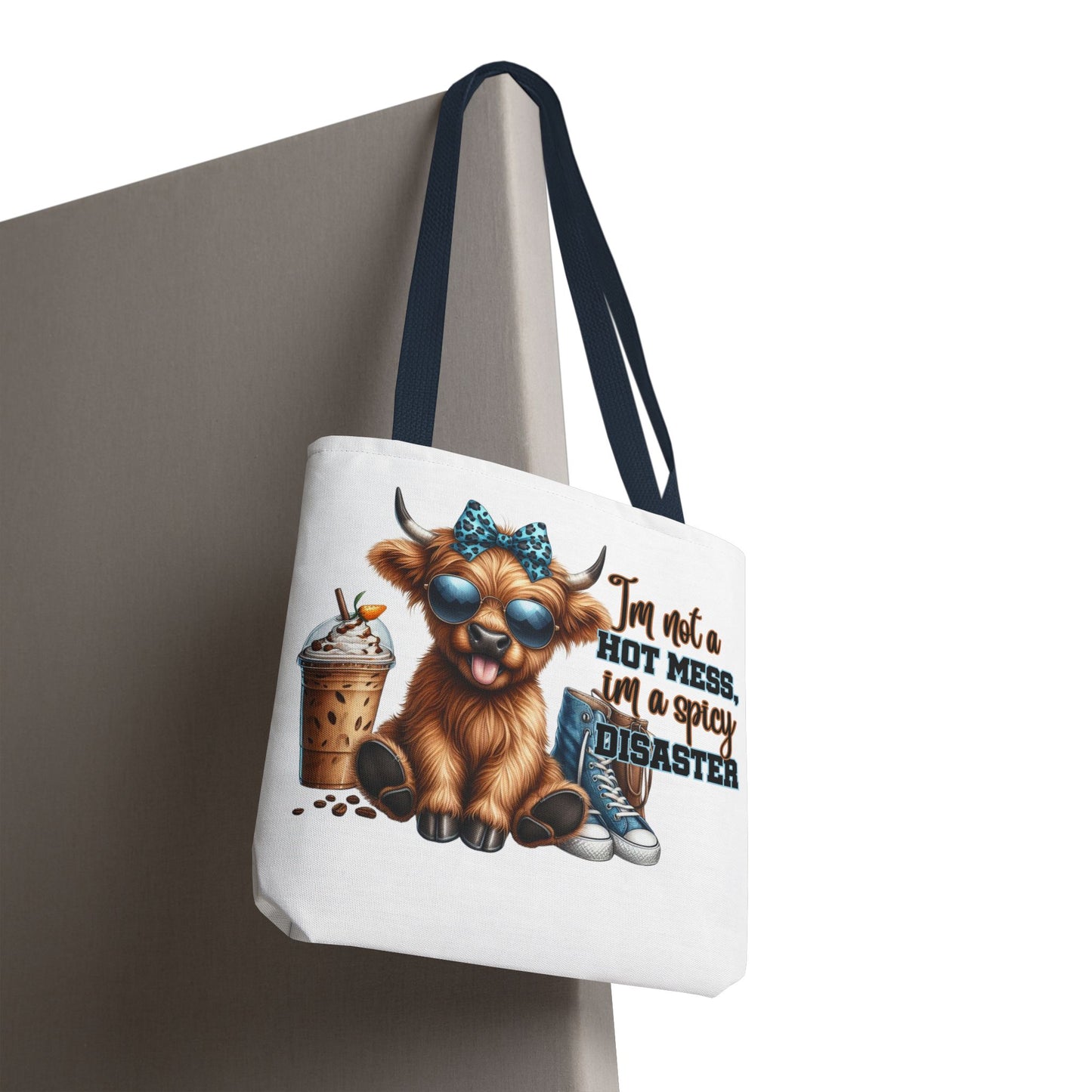 Bolsa de tela Highland Cow: «No soy un desastre picante, soy un desastre picante».