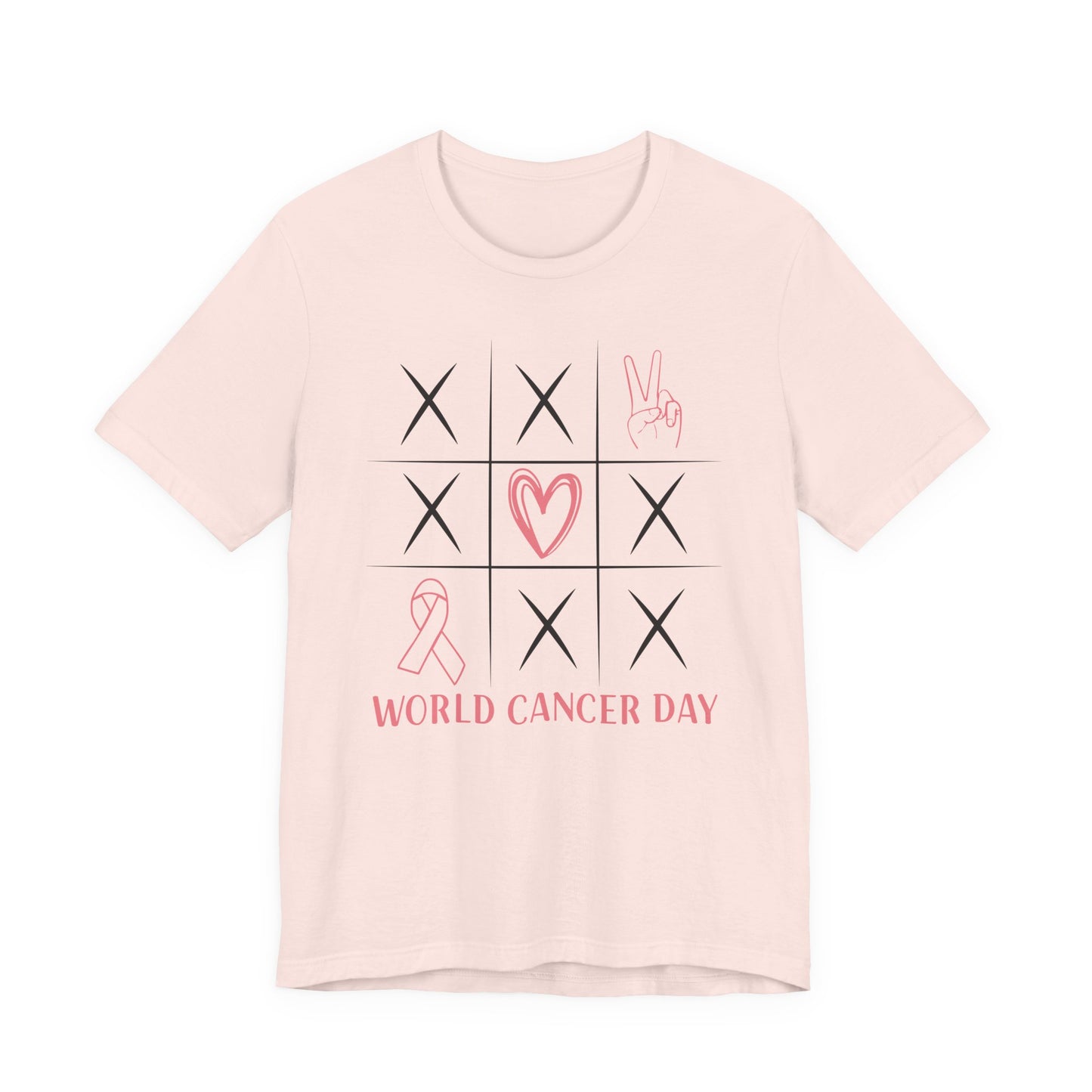 🎗️ World Cancer Day Awareness T-Shirt – Peace, Love & Hope 💕