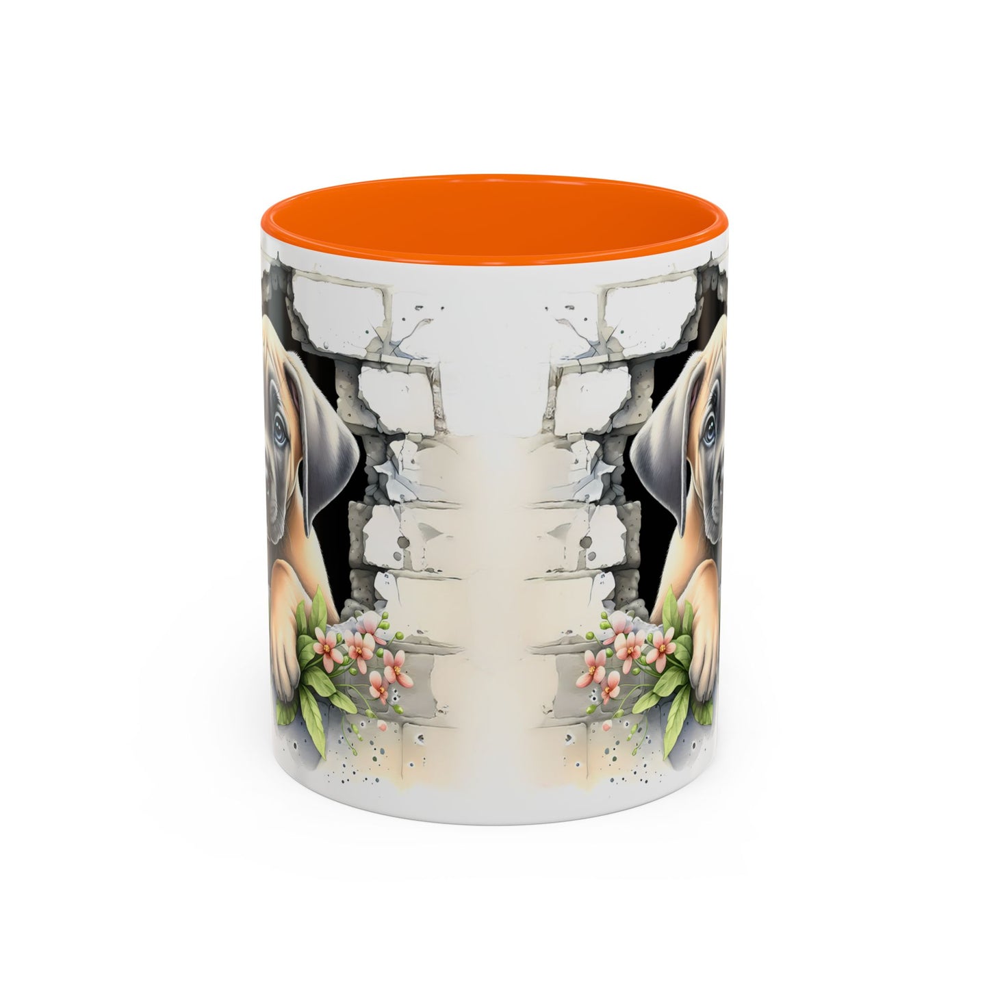 🐾 Great Dane Puppy Accent Mug – Sweet Peek-Through Puppy Design ☕💛