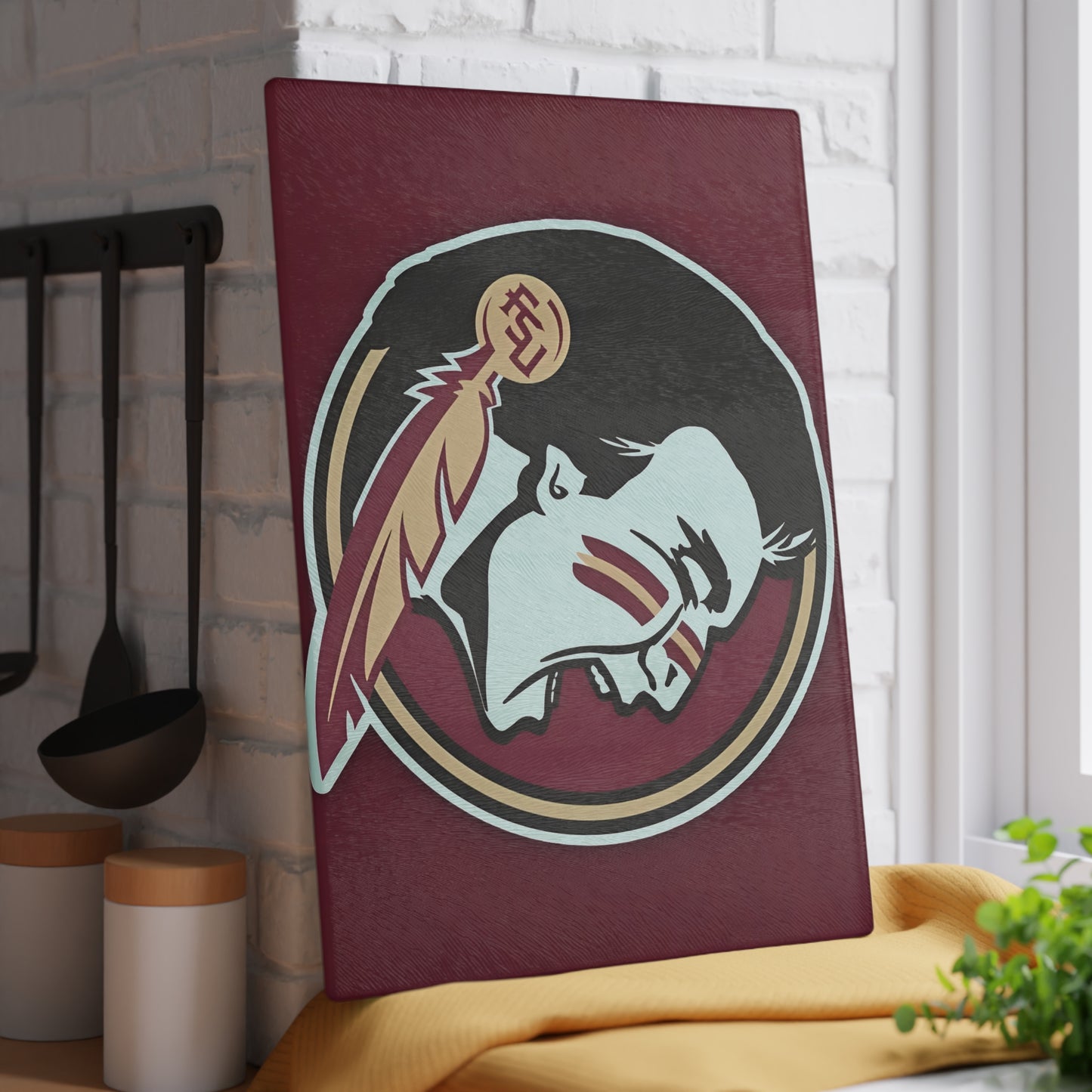 Garnet & Gold Warrior Cutting Board – Bold Spirit for Your Kitchen