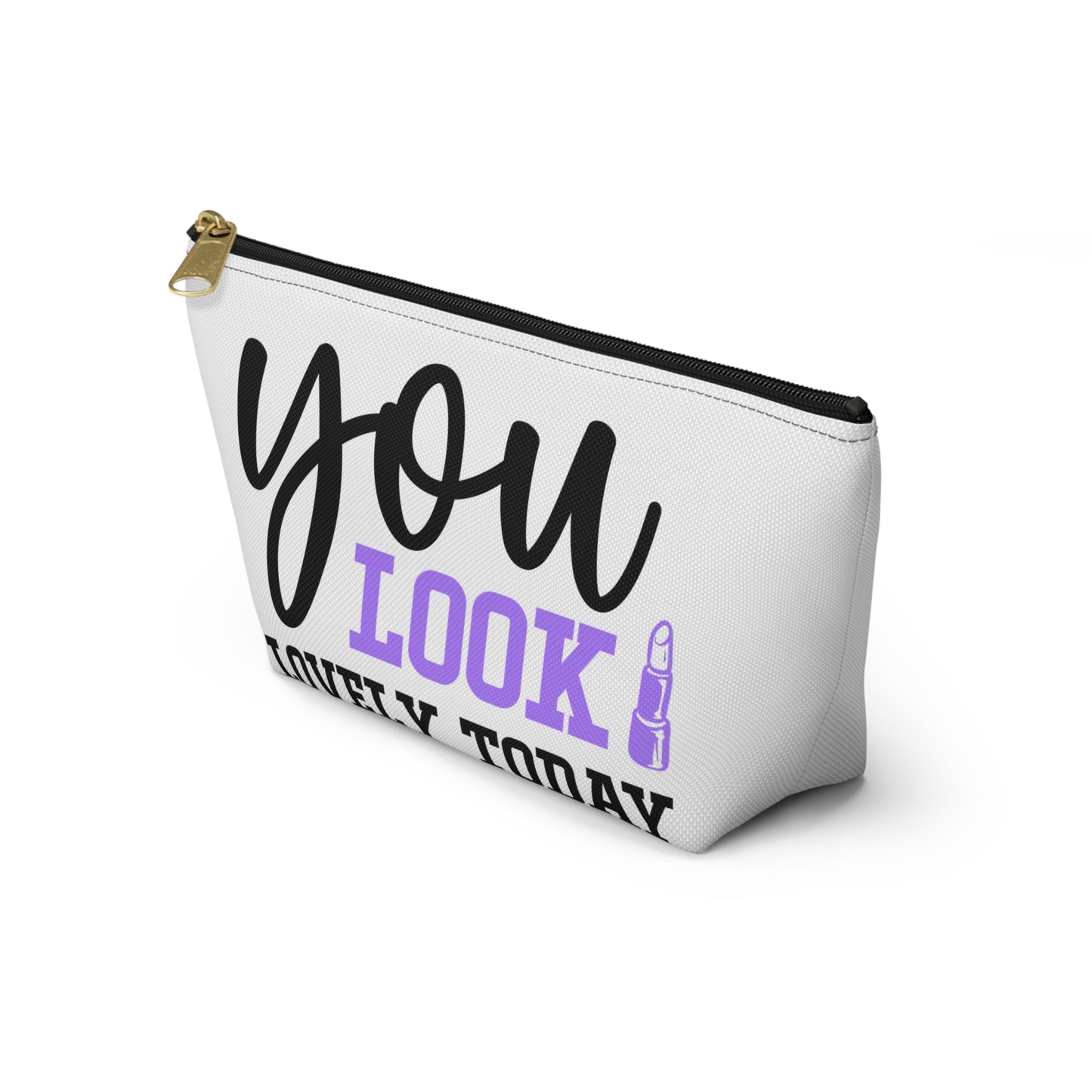 Accessory Pouch – "You Look Lovely Today" Purple Makeup Bag