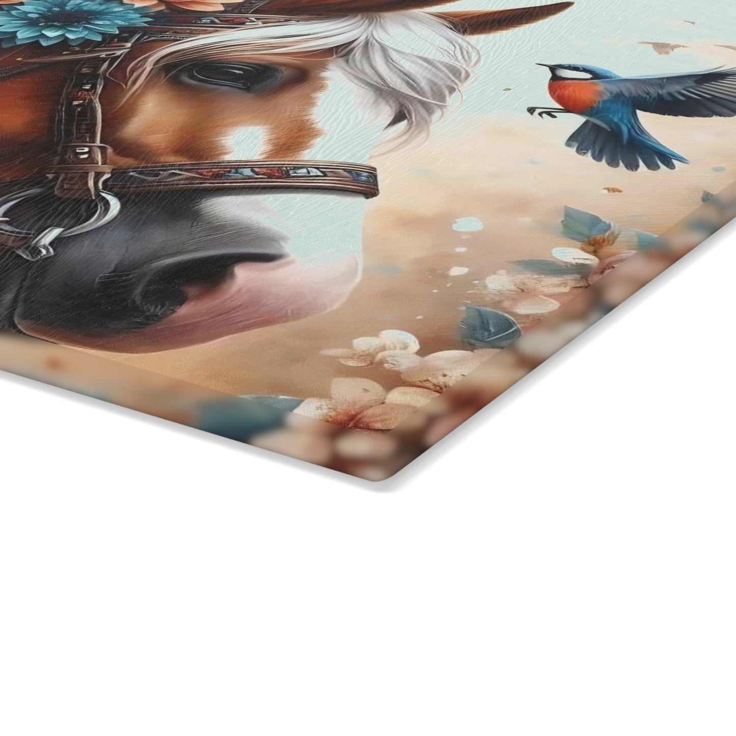 Hermosa tabla de cortar de caballo, tabla de cortar de vidrio templado, tabla de charcutería, tabla de cortar, regalo de inauguración de la casa, tabla de cortar personalizada