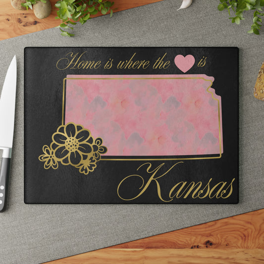 💗 Kansas State Cutting Board – Blushing Pride with Heartfelt Charm