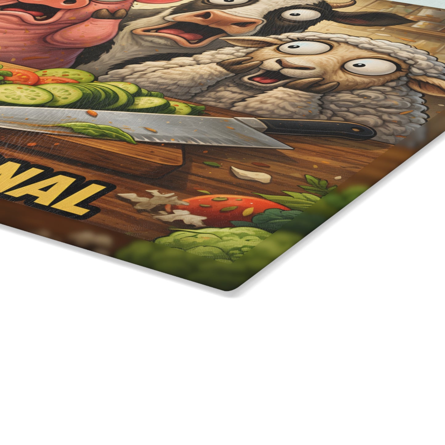 This Feels Personal Glass Cutting Board – Funny Farm Animal Kitchen Art