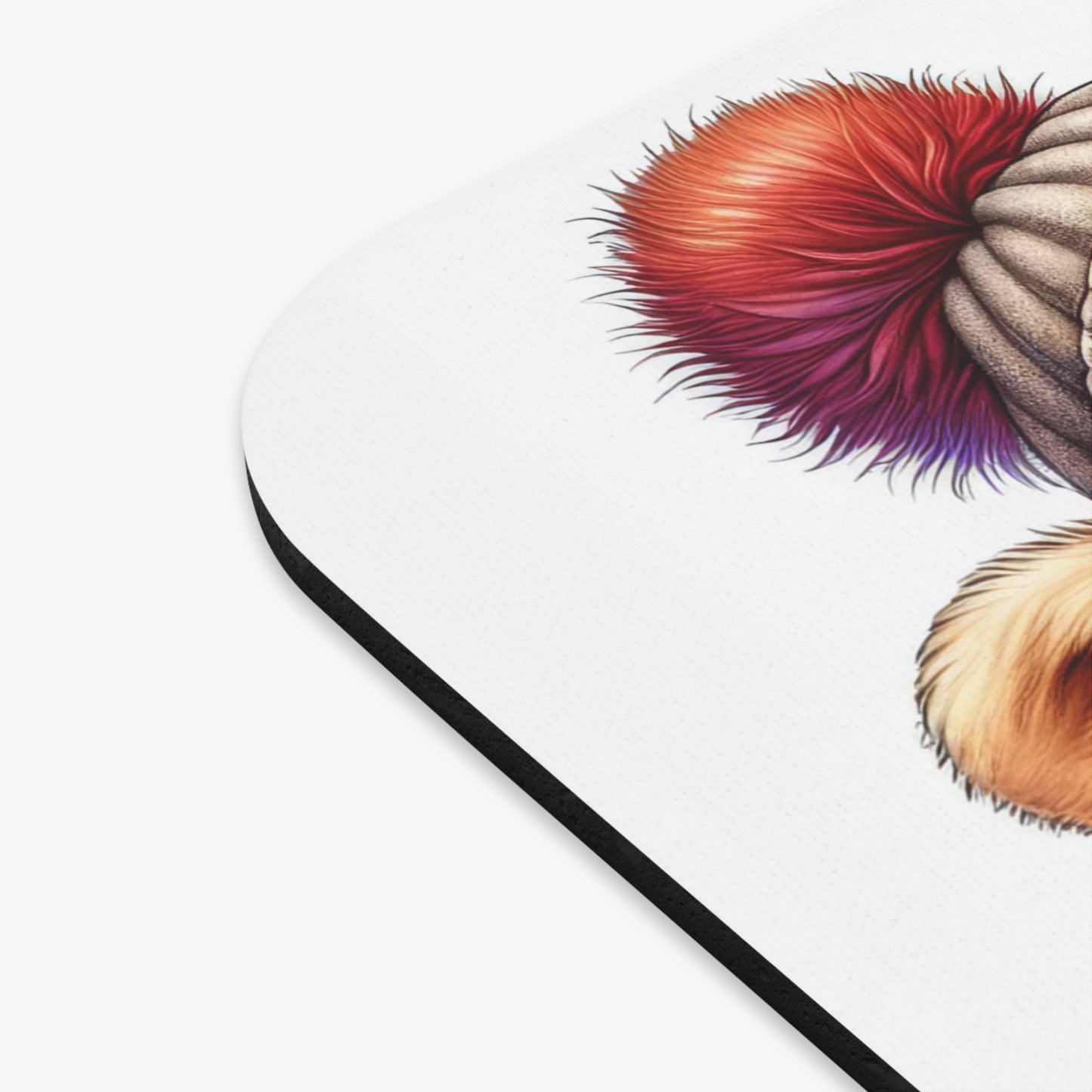 🖱️🐮🍂 Cozy Highland Cow Mouse Pad – Fall Beanie, Plaid Scarf, Sunflowers & Pumpkins