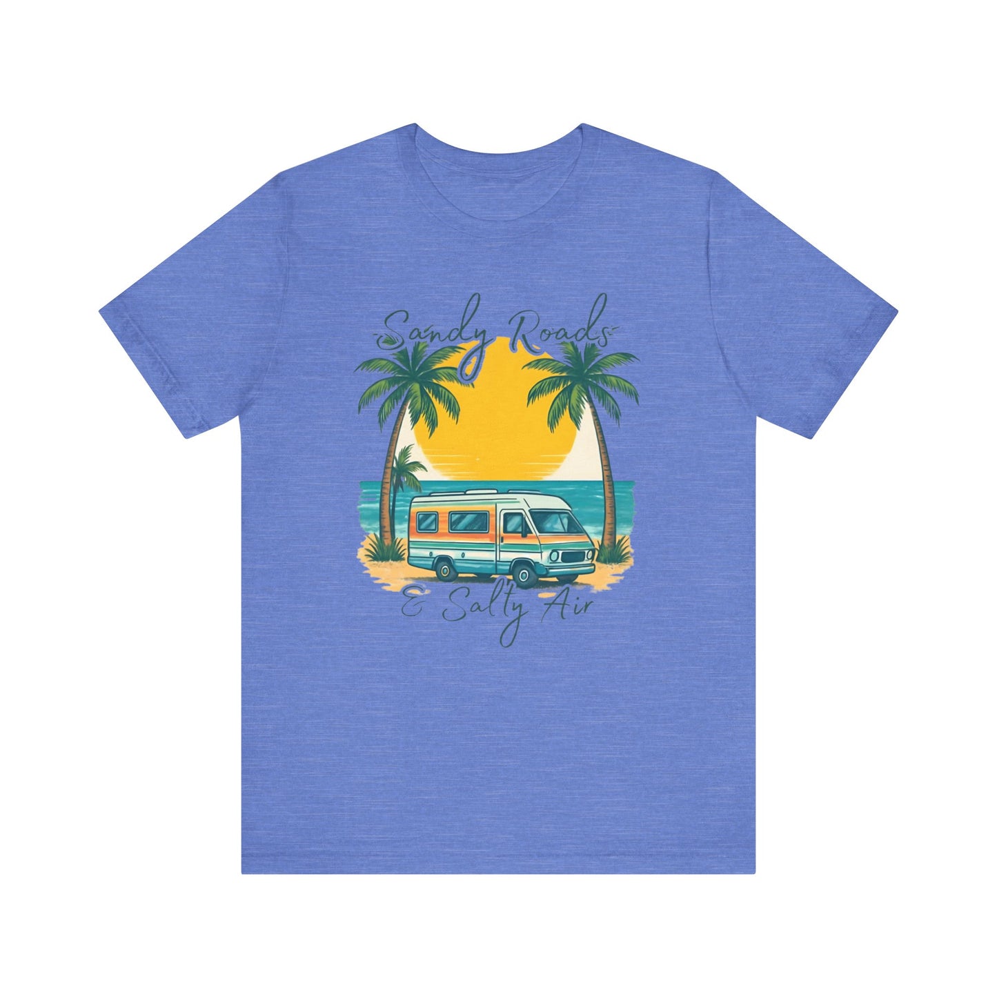 Camiseta Sandy Roads &amp; Salty Air: Camisa playera ligera para mujer para días costeros y ambiente veraniego.