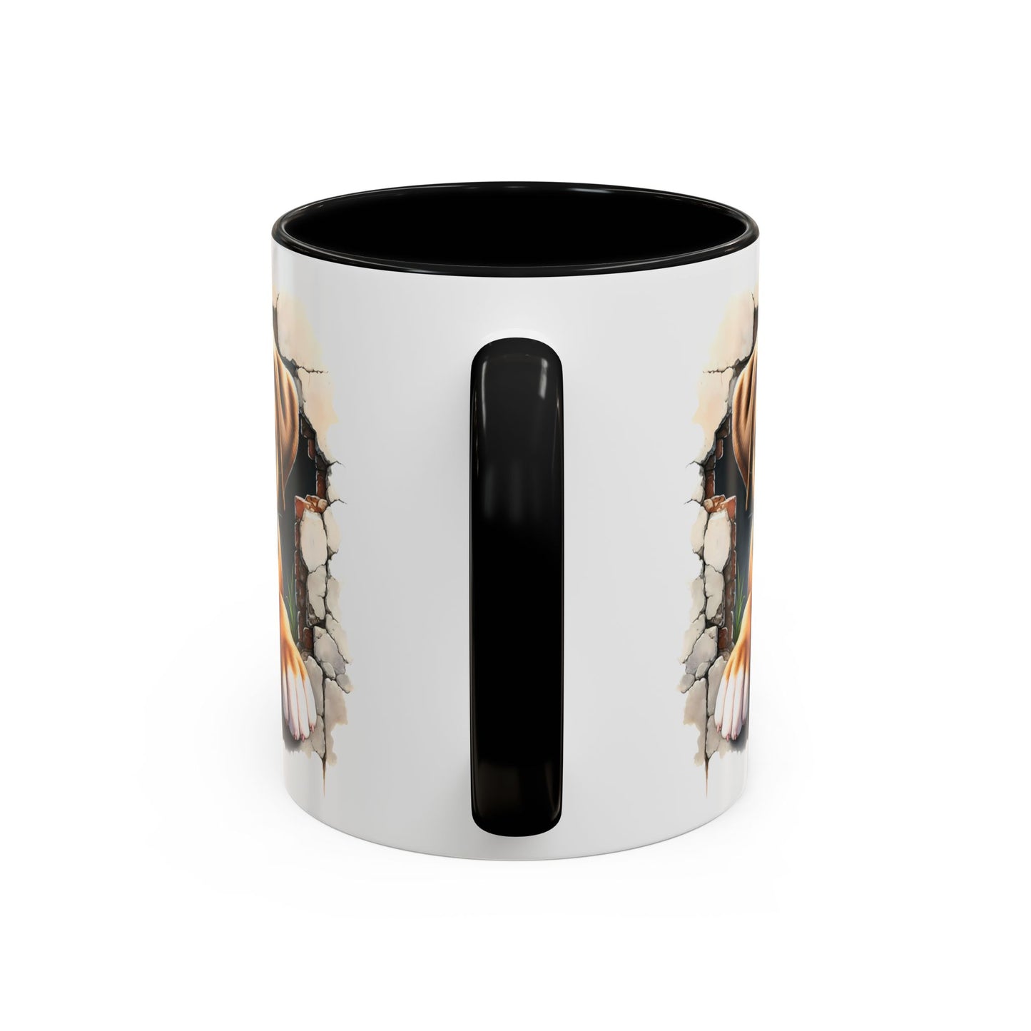 🐶☕ Boxer Puppy Peek Accent Mug – Adorable Dog Lover Gift ✨💛
