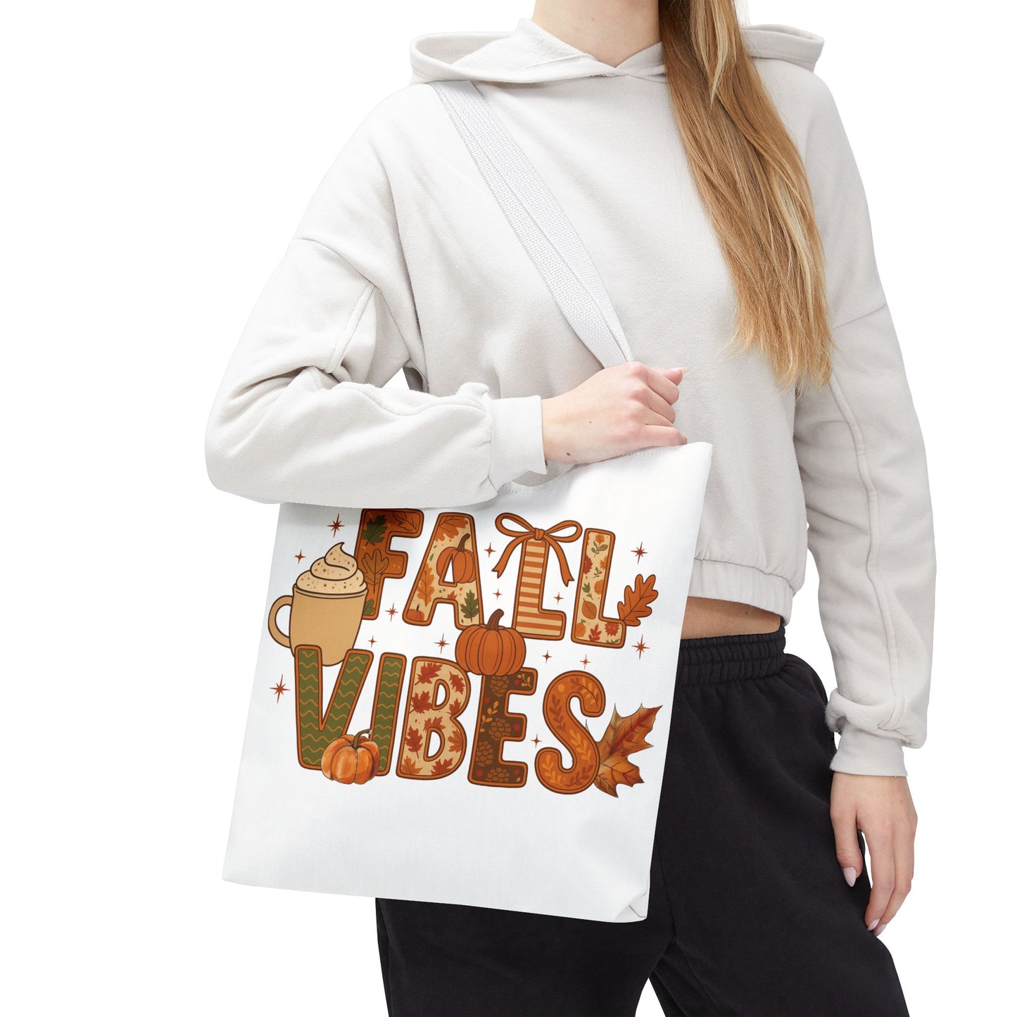 🍁 Fall Vibes Tote Bag – Cozy Comfort for Your Autumn Adventures 🎃☕