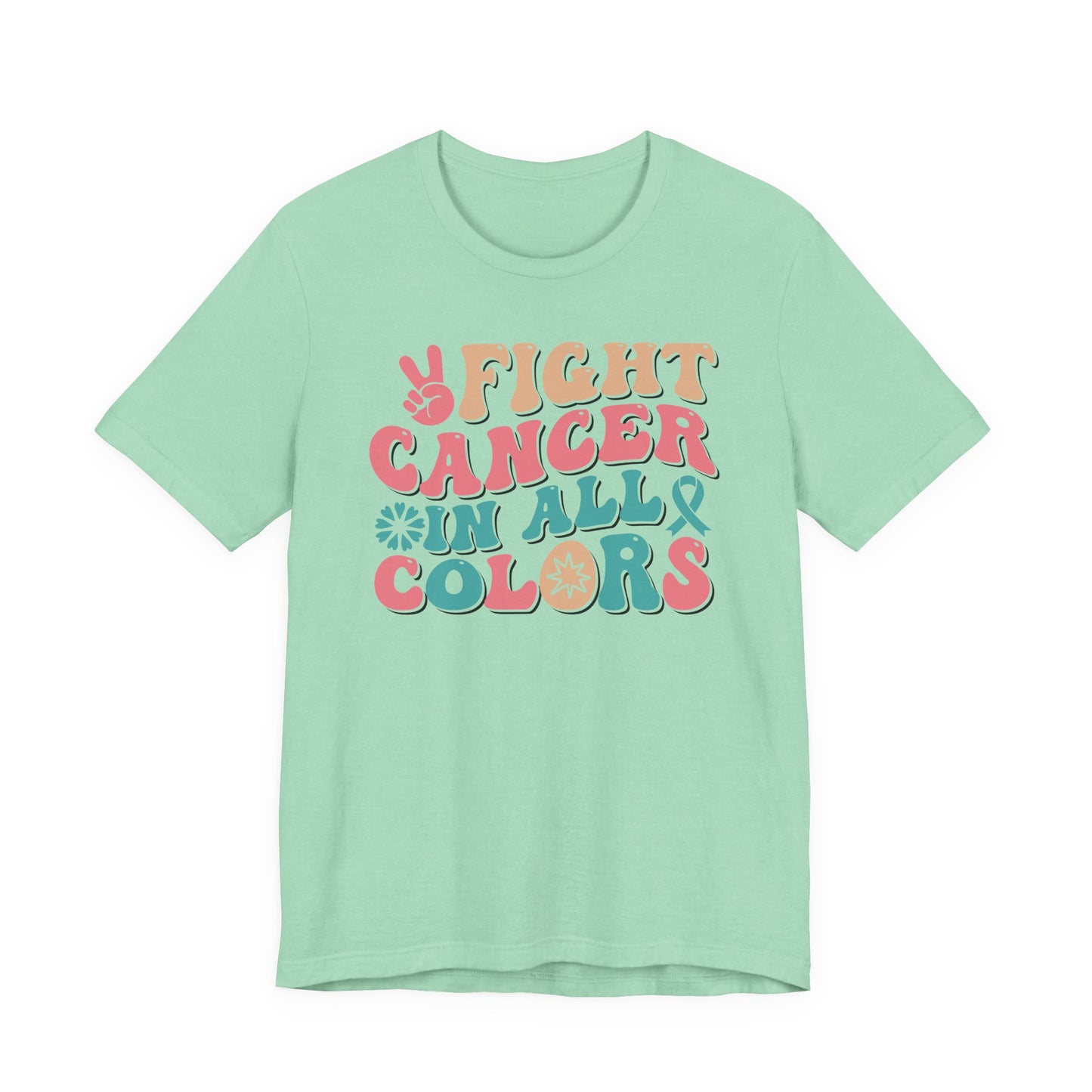 🌈✊ Fight Cancer in All Colors T-Shirt – Bold Retro Awareness Tee for Every Ribbon 🎗️